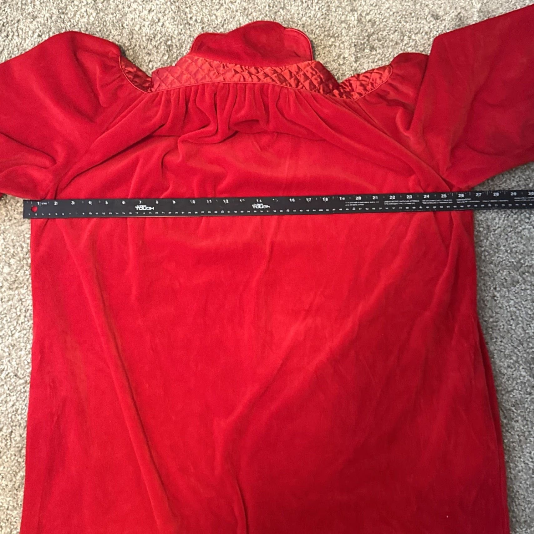 Pierre Cardin VINTAGE Pierre Cardin Nightgown Robe Red Velour Women’s Medium M Eveningwear Size ONE SIZE - 7 Thumbnail
