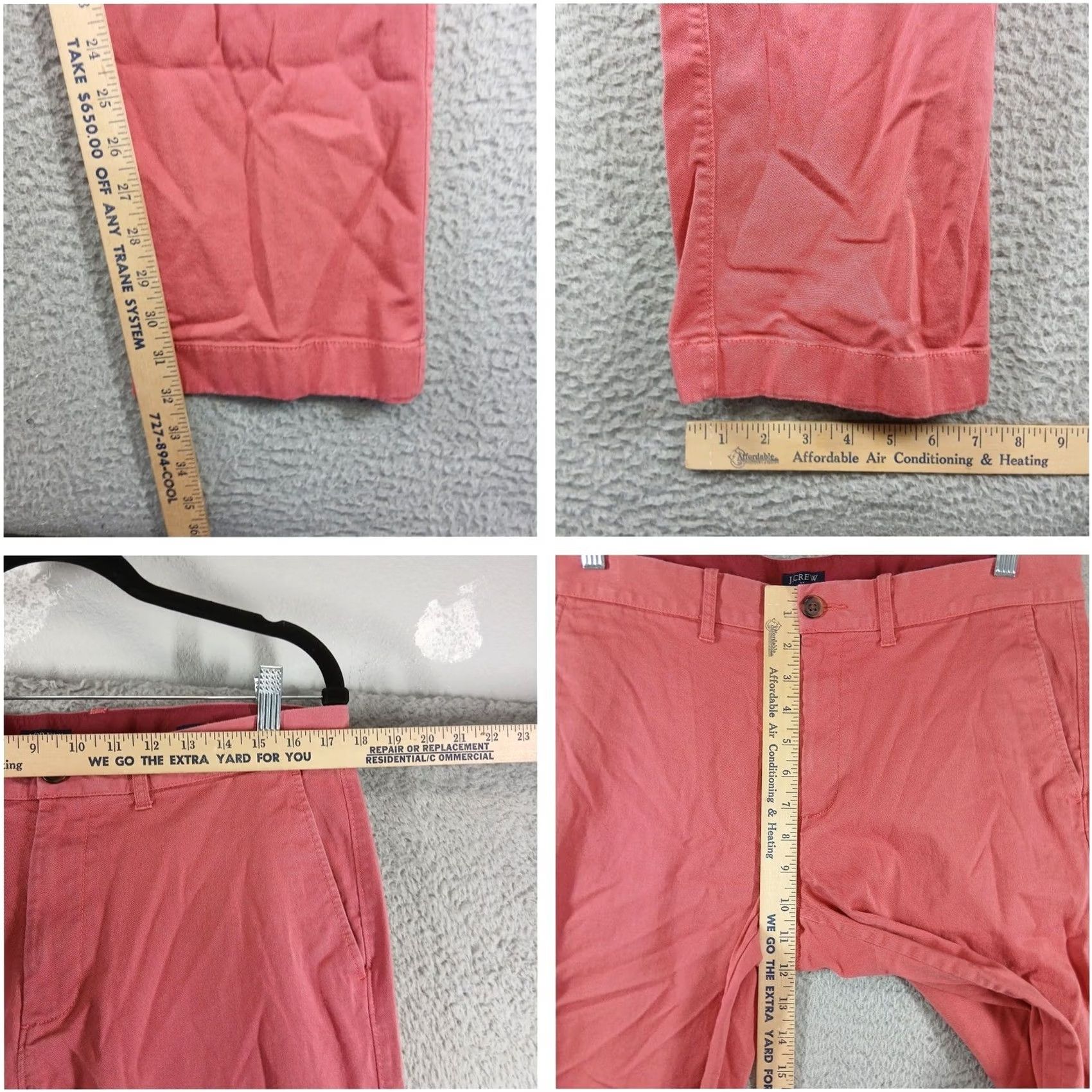 J.Crew J.Crew Mens Pants Flex Straight Chino Pink 34x34 Casual Business Slim Fit Size US 34 / EU 50 - 5 Thumbnail