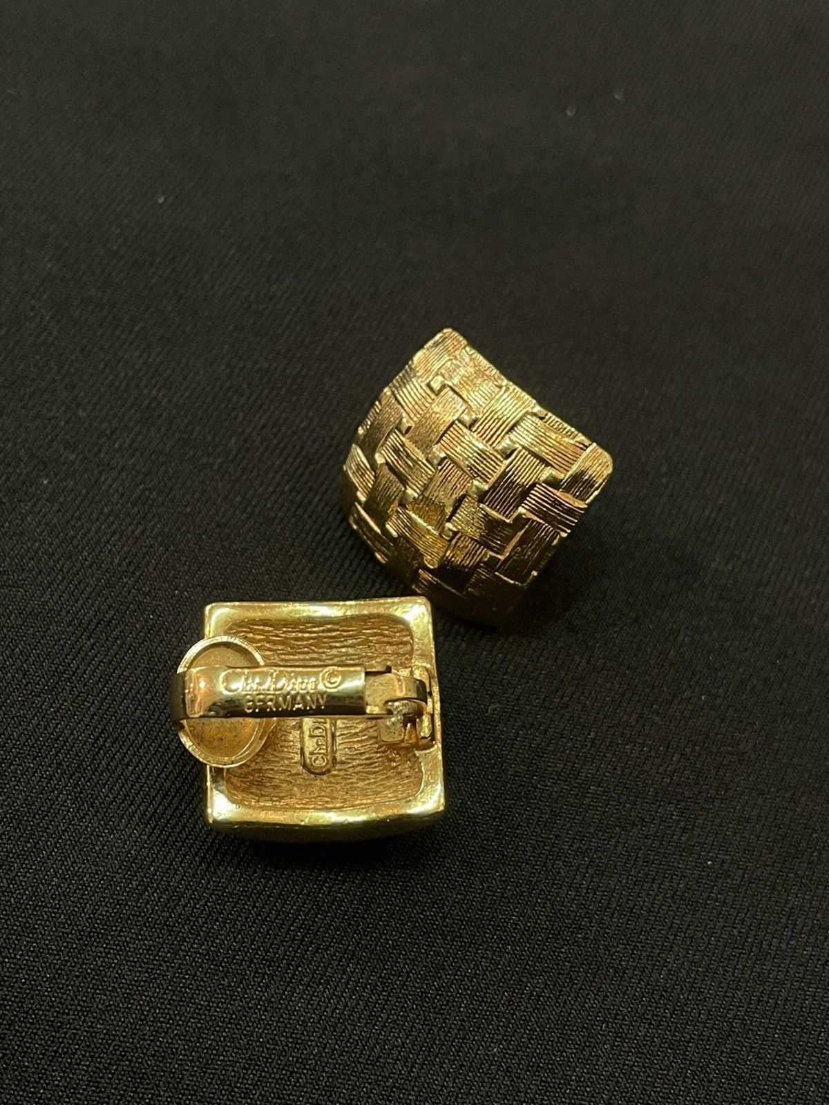 Christian Dior Monsieur Christian Dior Basketweave Earrings Size ONE SIZE - 2 Thumbnail