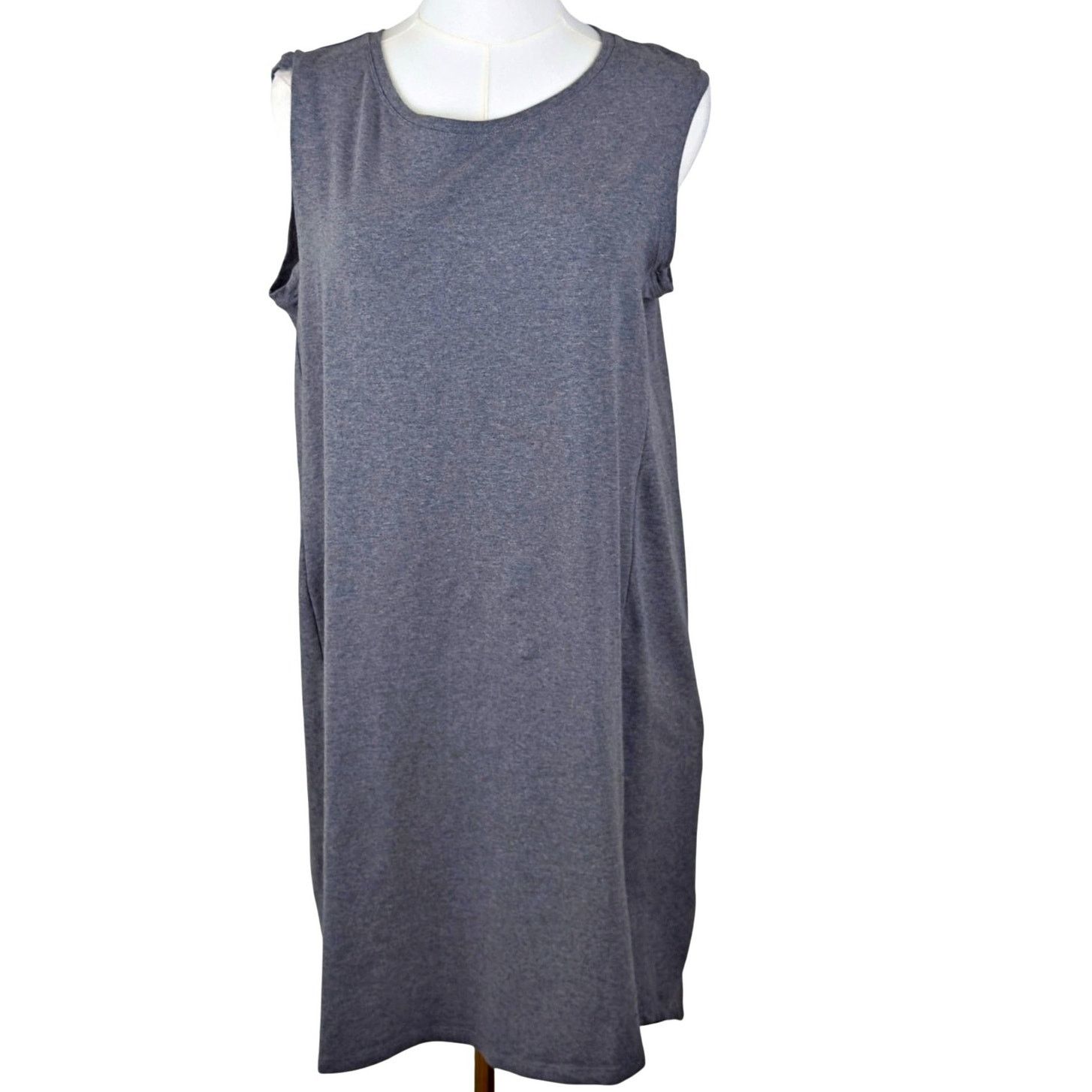Eileen Fisher Eileen Fisher Organic Cotton Jersey Lantern Dress Moon Grey Size L / US 10 / IT 46 - 3 Thumbnail