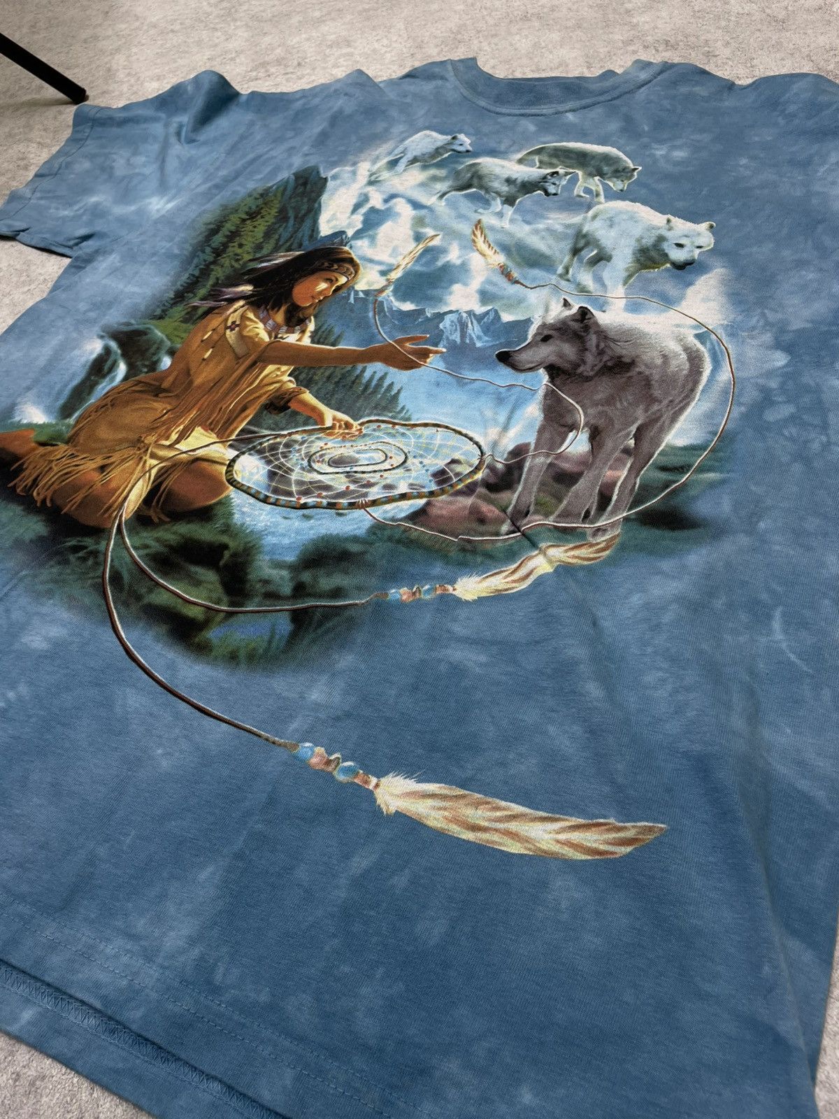 Japanese Brand × The Mountain × Vintage Y2K The Mountain Tee, Wolves And Woman In Dreamscape Size US L / EU 52-54 / 3 - 4 Thumbnail