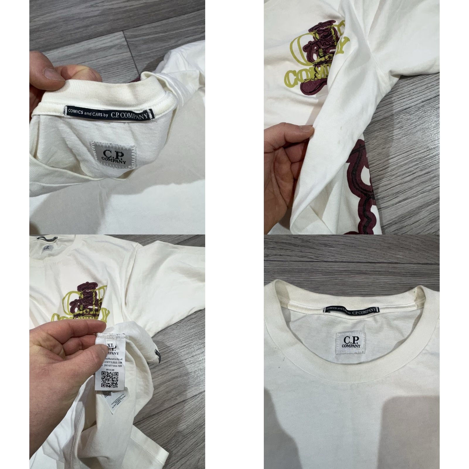 Vintage C.P. Company COMICS and CARS Mens XL Long Sleeve T-shirt Beige Big Logo Size US XL / EU 56 / 4 - 9 Thumbnail
