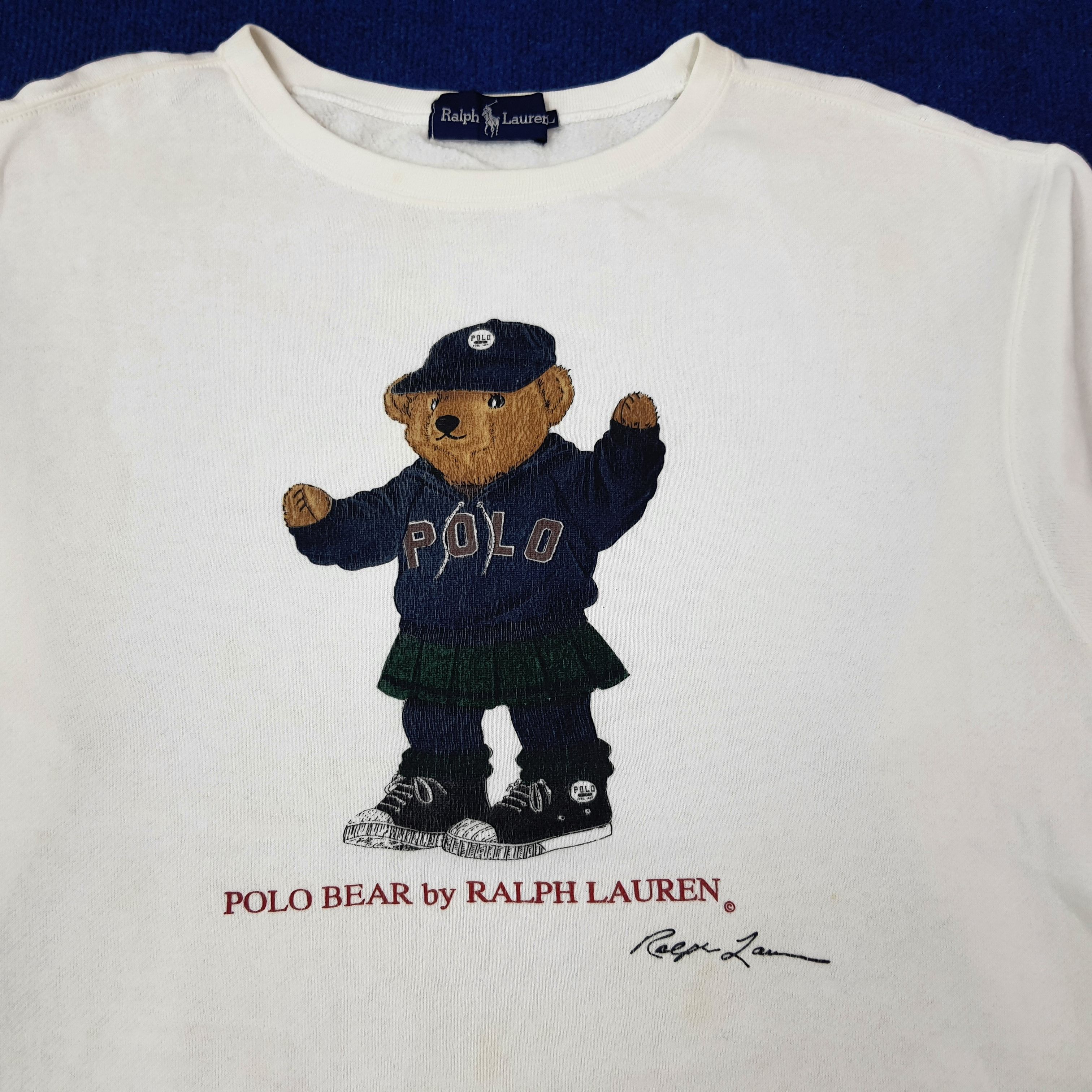 Polo Ralph Lauren vintage Polo Bear by Ralph Lauren Sweatshirt C241N11 Size US L / EU 52-54 / 3 - 2 Thumbnail