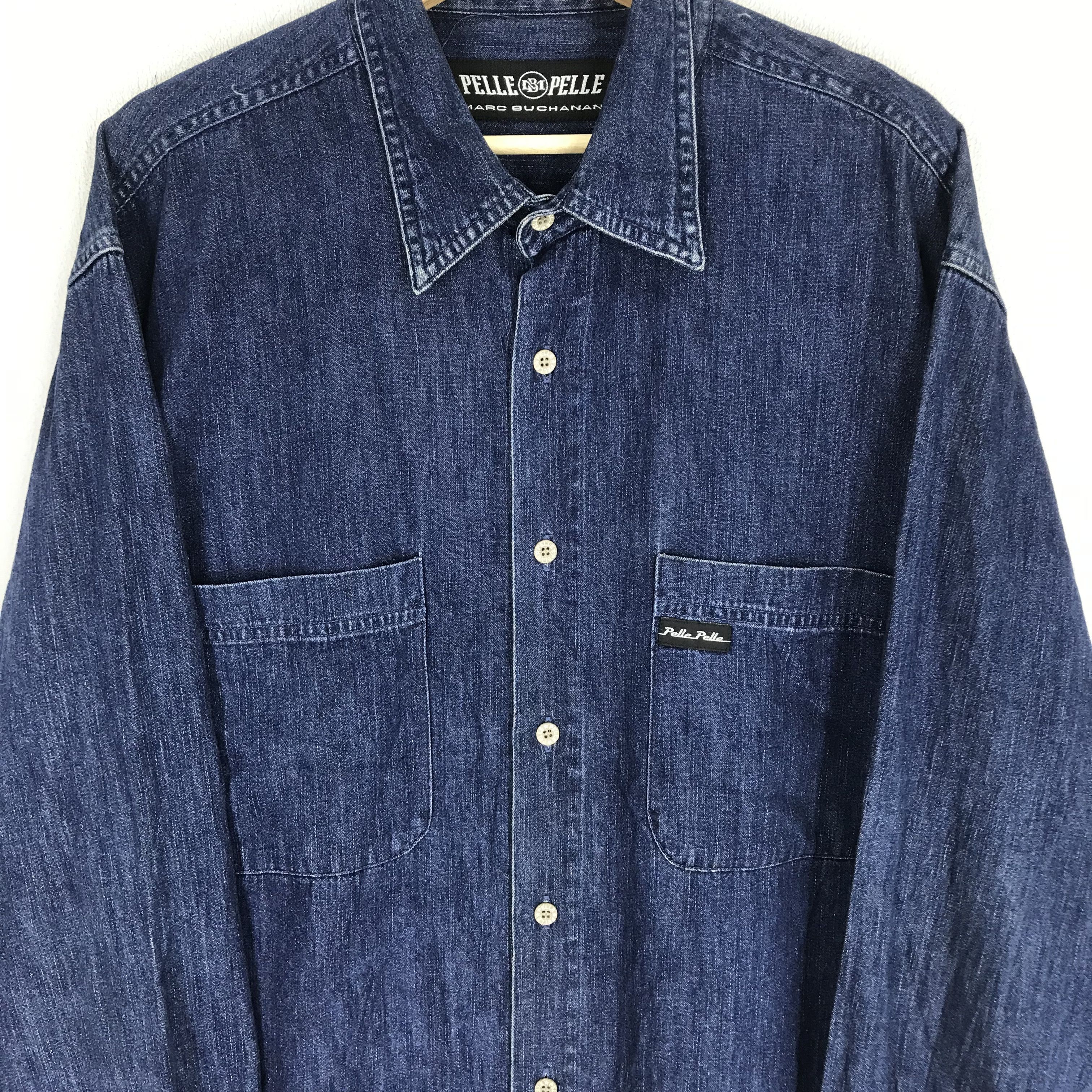 Marc Buchanan Vintage Pelle Pelle Marc Buchanan Indigo Blue Jeans Hip Hop Size US L / EU 52-54 / 3 - 3 Thumbnail