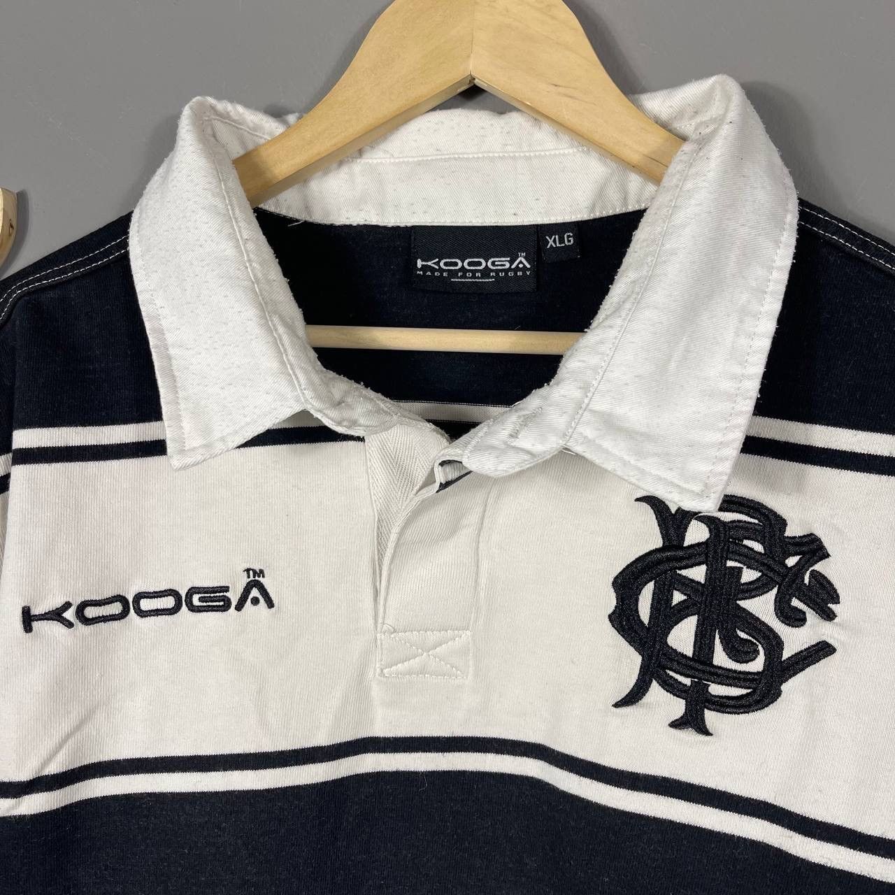 Vintage Barbarians Kooga Striped Rugby Polo Shirt Size US XL / EU 56 / 4 - 2 Thumbnail