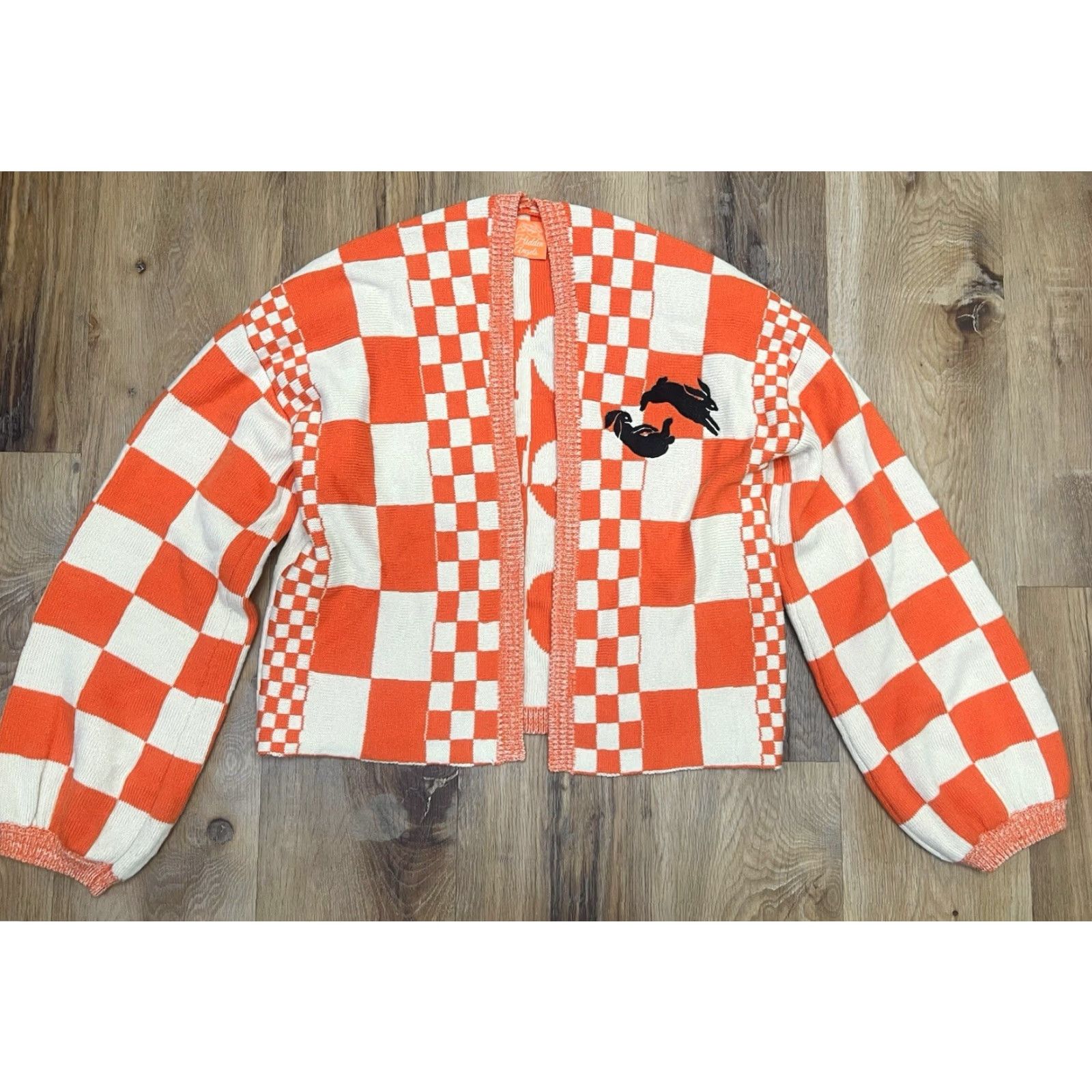 Vintage VINTAGE Harry Styles Hidden Angels Bunny Love On Tour Orange Checkered Cardigan S Womens Cardigan Size S Orange Bunny Love On Tour Cardigan Shirts? Size S / US 4 / IT 40 - 3 Thumbnail