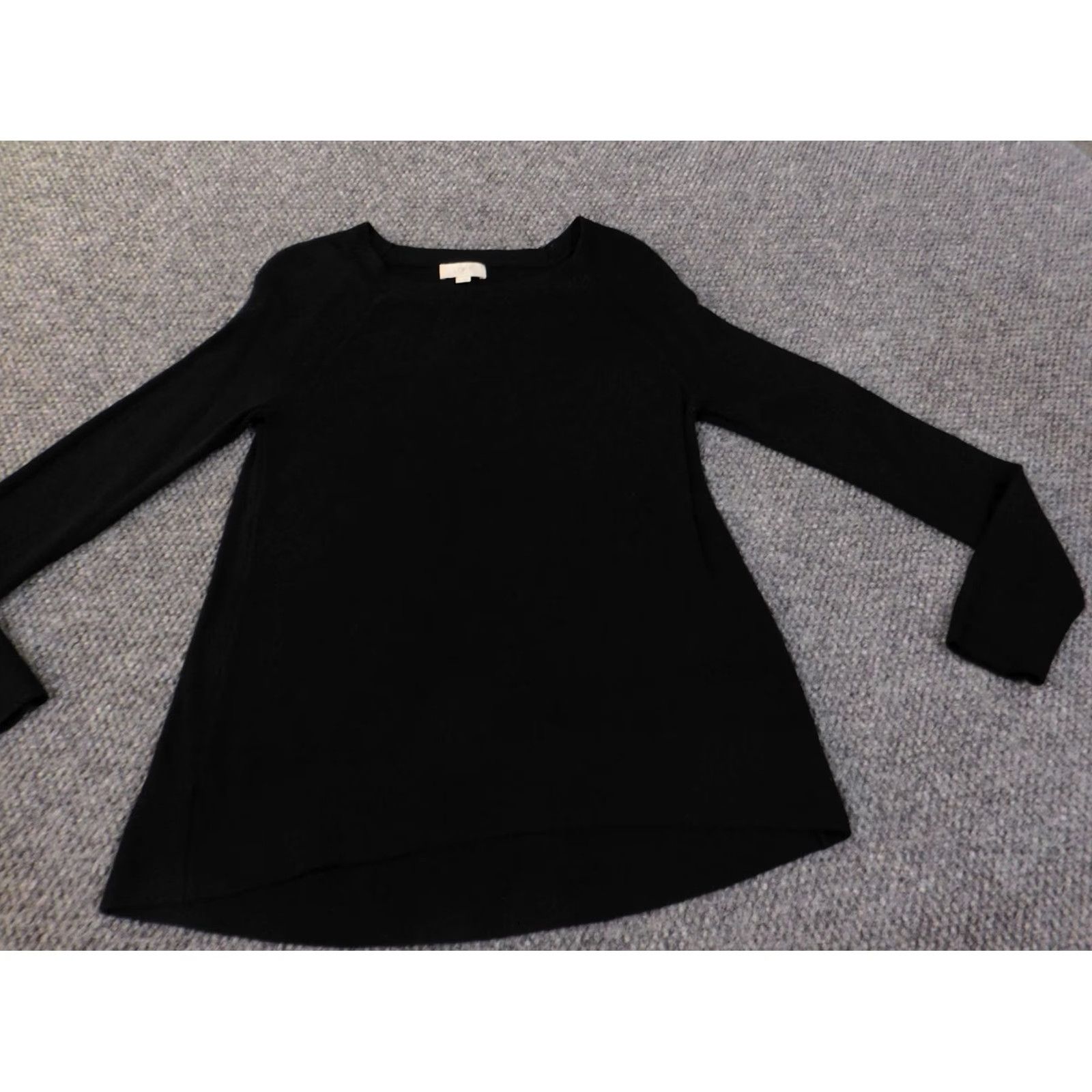 Loft LOFT Sweater Pullover Women Medium Black Knit Cotton Rayon Crew Neck Long Sleeve Knit Pattern Regular Size M Size M / US 6-8 / IT 42-44 - 3 Thumbnail