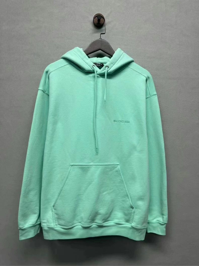 24PF new/BALENCIAGA リップドポケットパーカー Hoodie Green ホワイト の ウィメンズ Fruity ジップアップ Hoodie レギュラー