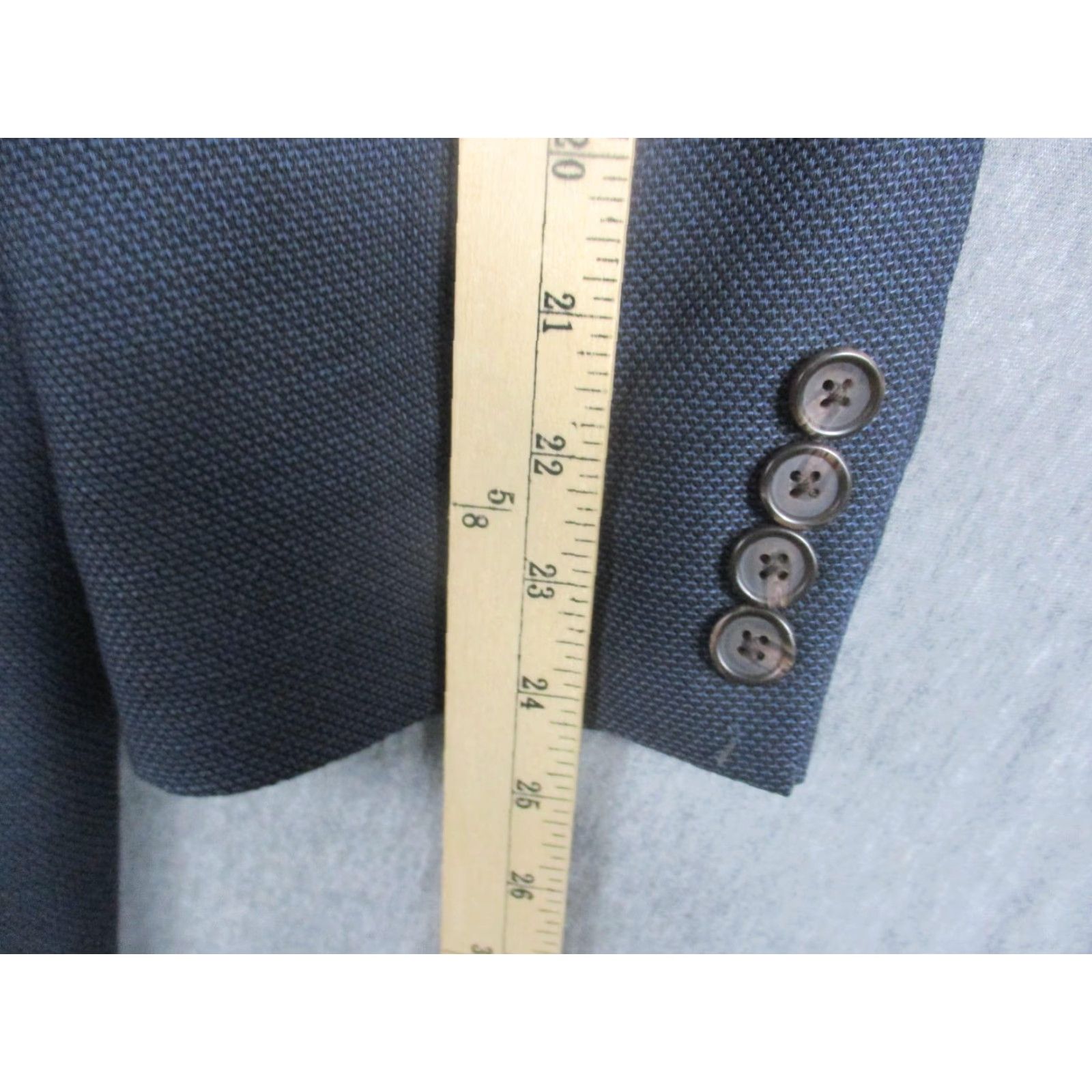 Ralph Lauren Lauren Ralph Lauren Suit Jacket Mens 42R Blue Wool Two-Button Notch Sport Coat - Business Formal Wedding Mens 42 Regular Blue Wool Jacket Size 42R - 5 Thumbnail
