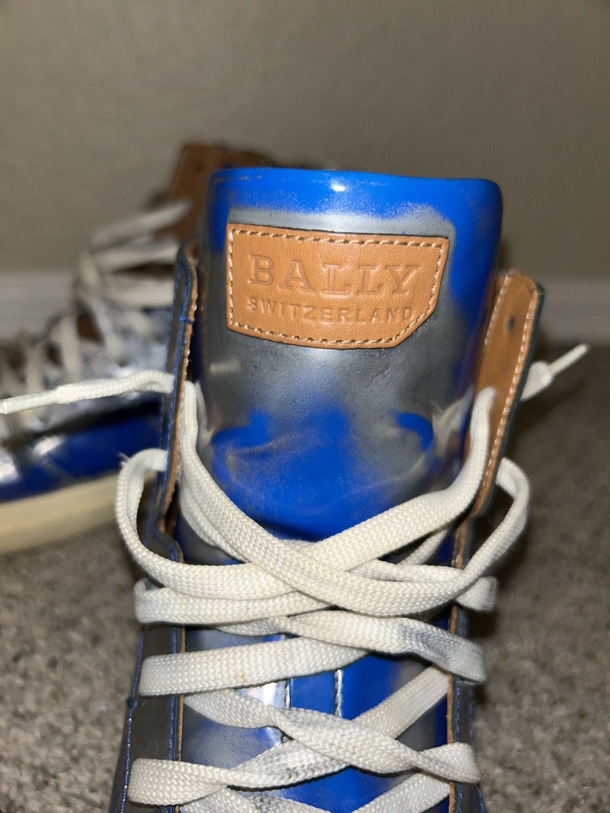 Bally BALLY TRUE BLUE HENSEL HIGH-TOP LEATHER SNEAKERS Size US 10 / EU 43 - 3 Thumbnail