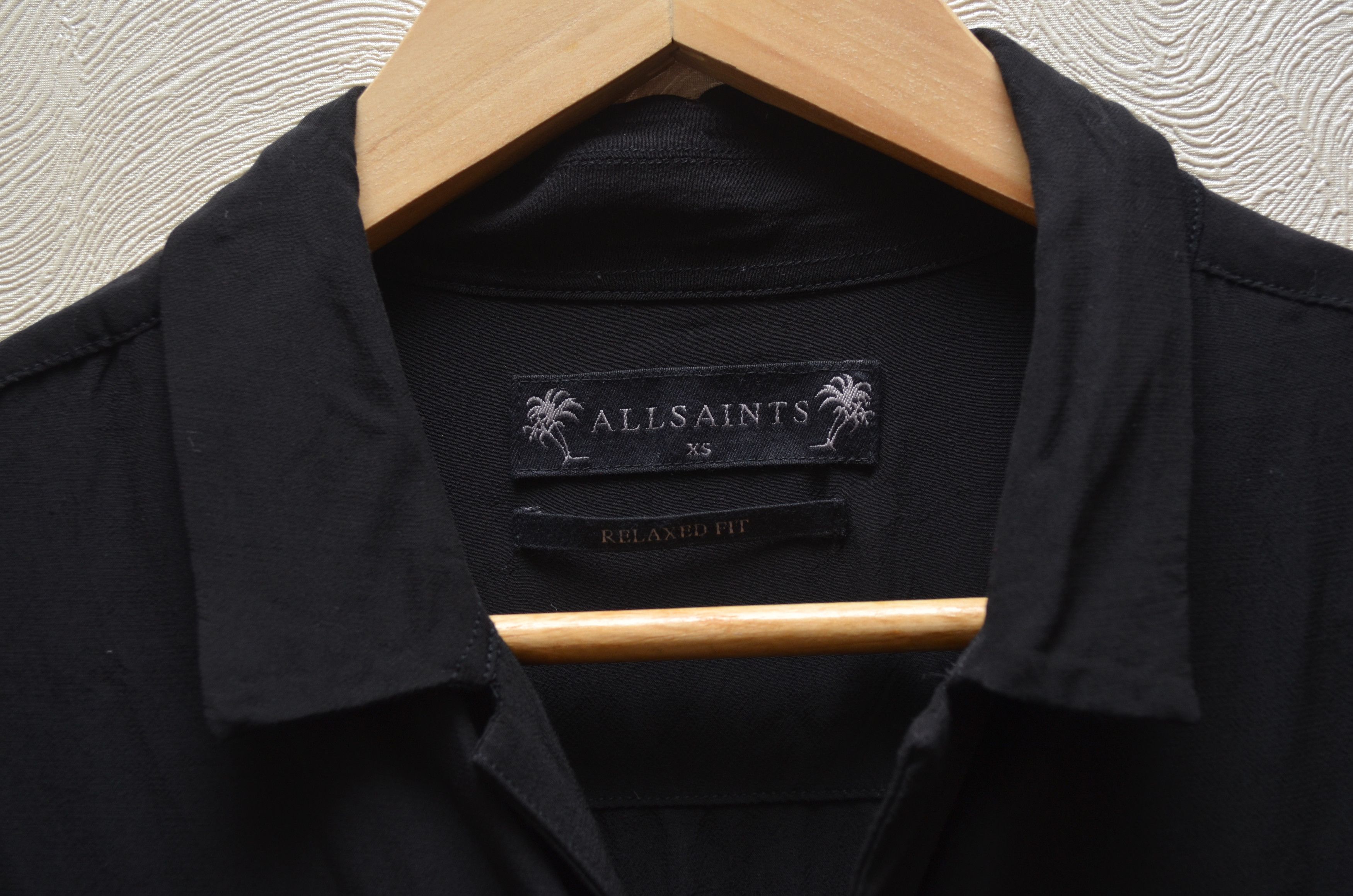 Allsaints × Designer Allsaints Kiowa Black Viscose Shirt Short Sleeve sz XS Size US XS / EU 42 / 0 - 6 Thumbnail