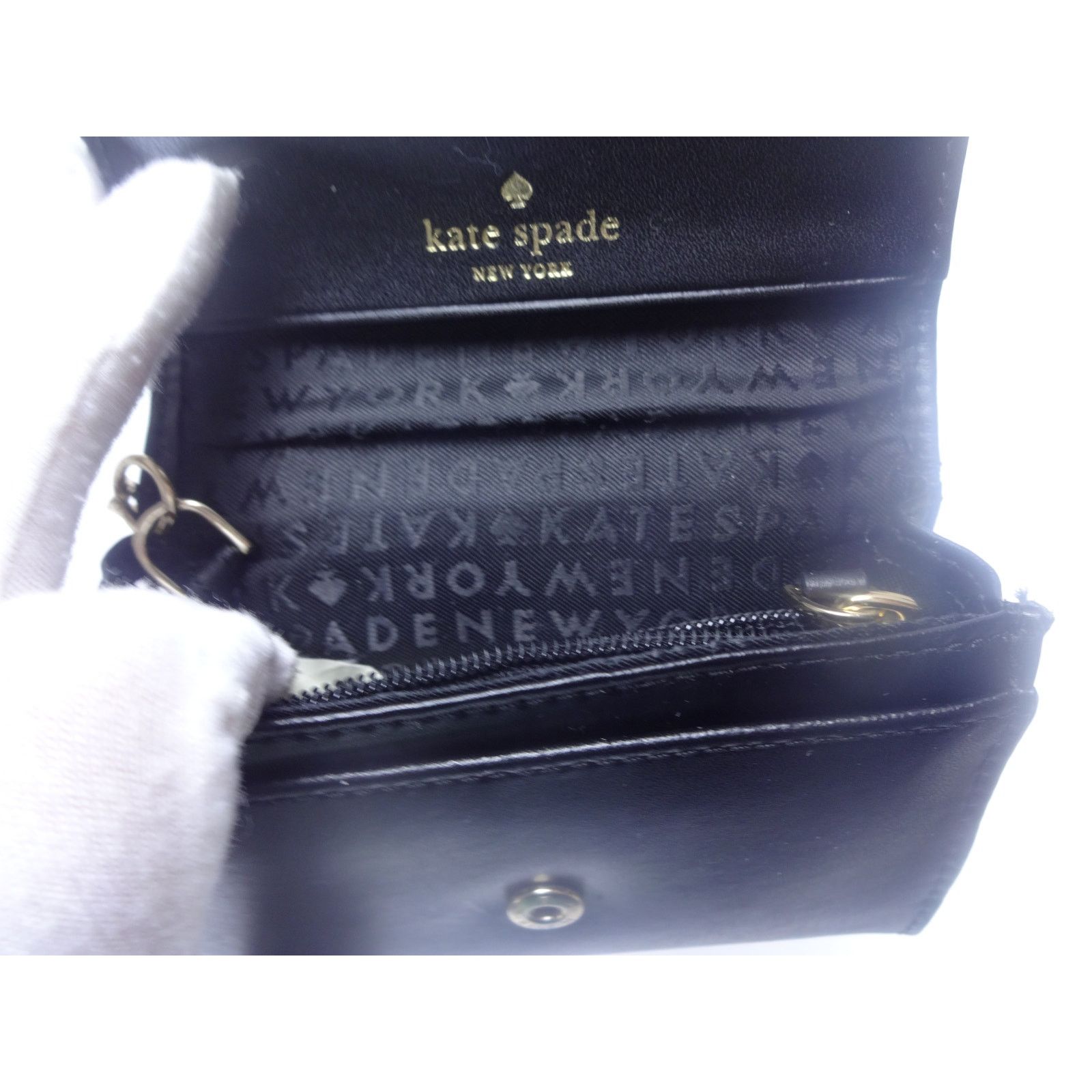 Kate Spade Kate Spade Black Sleek Leather Keychain Wallet Snap Closure Size ONE SIZE - 8 Thumbnail
