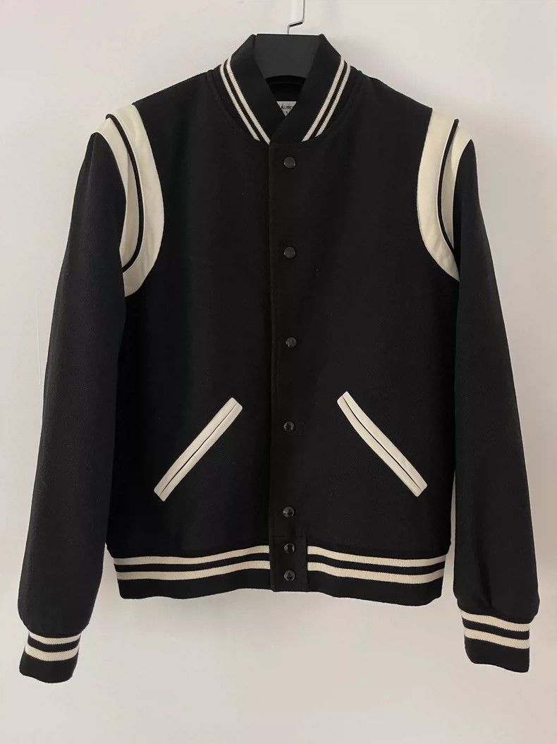 Saint Laurent Paris Saint Laurent Black and White Baseball Jacket- DMC Size US XXL / EU 58 / 5 - 1 Thumbnail