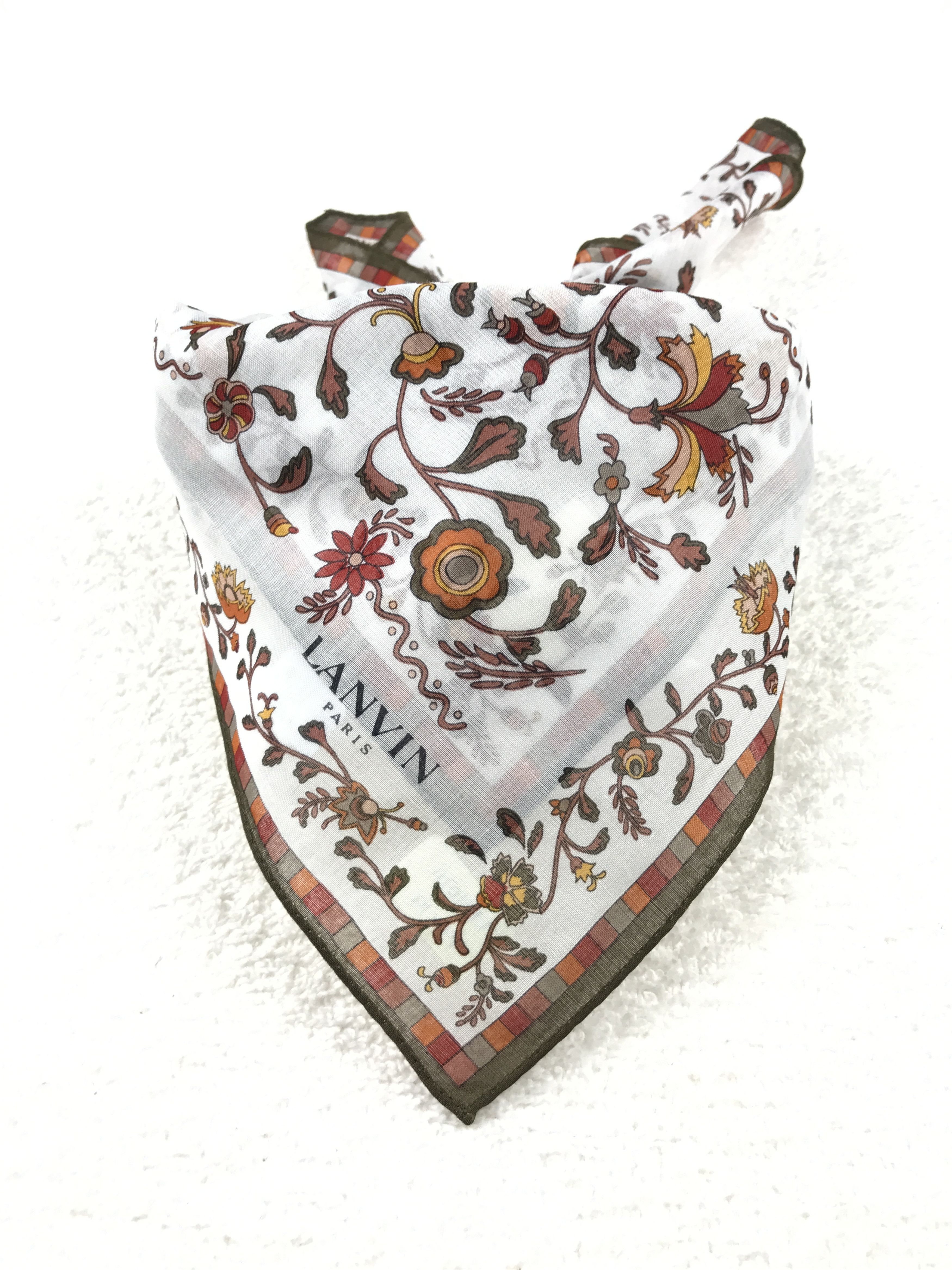 Designer × Lanvin × Vintage Vintage Lanvin Bandana Neckerchief Handkerchief Size ONE SIZE - 3 Thumbnail