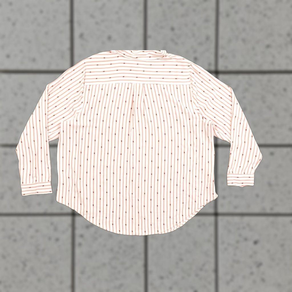 Torrid Torrid Button-Up Shirt Womens Plus Size 2 Pink Striped Long Sleeve Button Down Rayon Regular Fit Casual Spring Summer Fall Winter Size XS / US 0-2 / IT 36-38 - 1 Thumbnail
