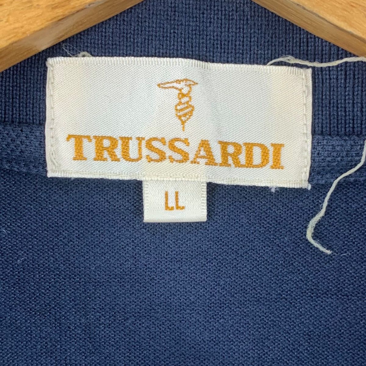 Trussardi Vintage 90’ TRUSSARDI ITALY Embosser Logo Polo Tee Shirt Top Size US XL / EU 56 / 4 - 6 Thumbnail