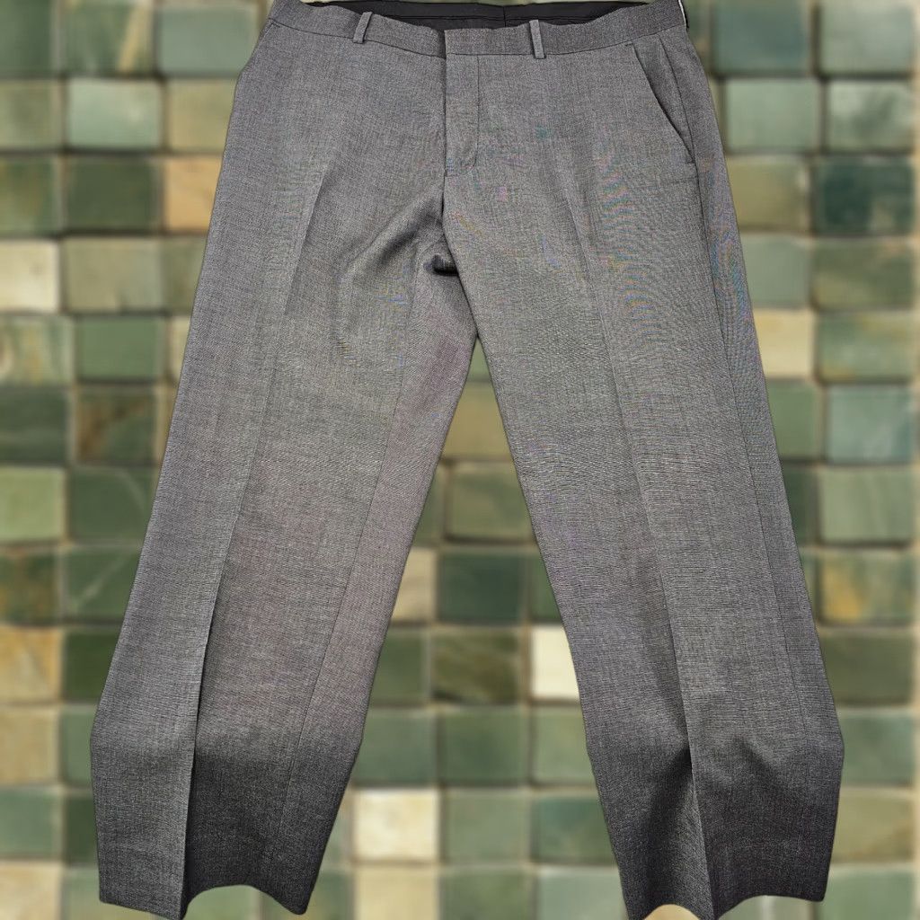 H&M H&M Dress Pants Mens 38R Grey Stretch Flat Front Trousers 38x27 Slacks Size US 38 / EU 54 - 1 Thumbnail