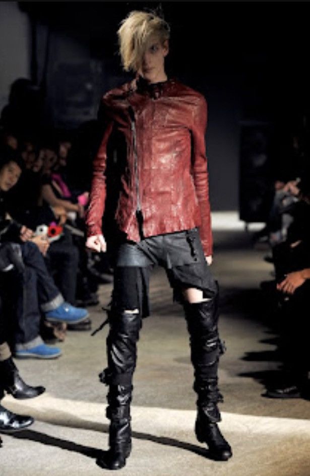Julius Red Leather Biker Jacket Size US S / EU 44-46 / 1 - 1 Thumbnail