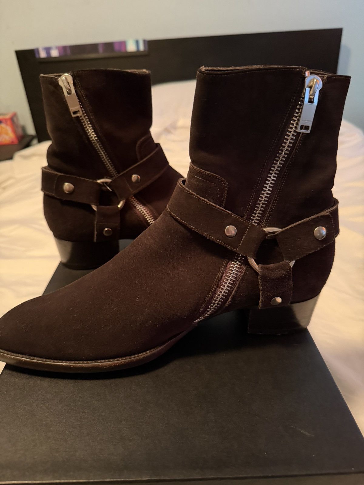 Saint Laurent Paris RARE FW13 Chocolate Harness Boot Size US 10 / EU 43 - 2 Thumbnail