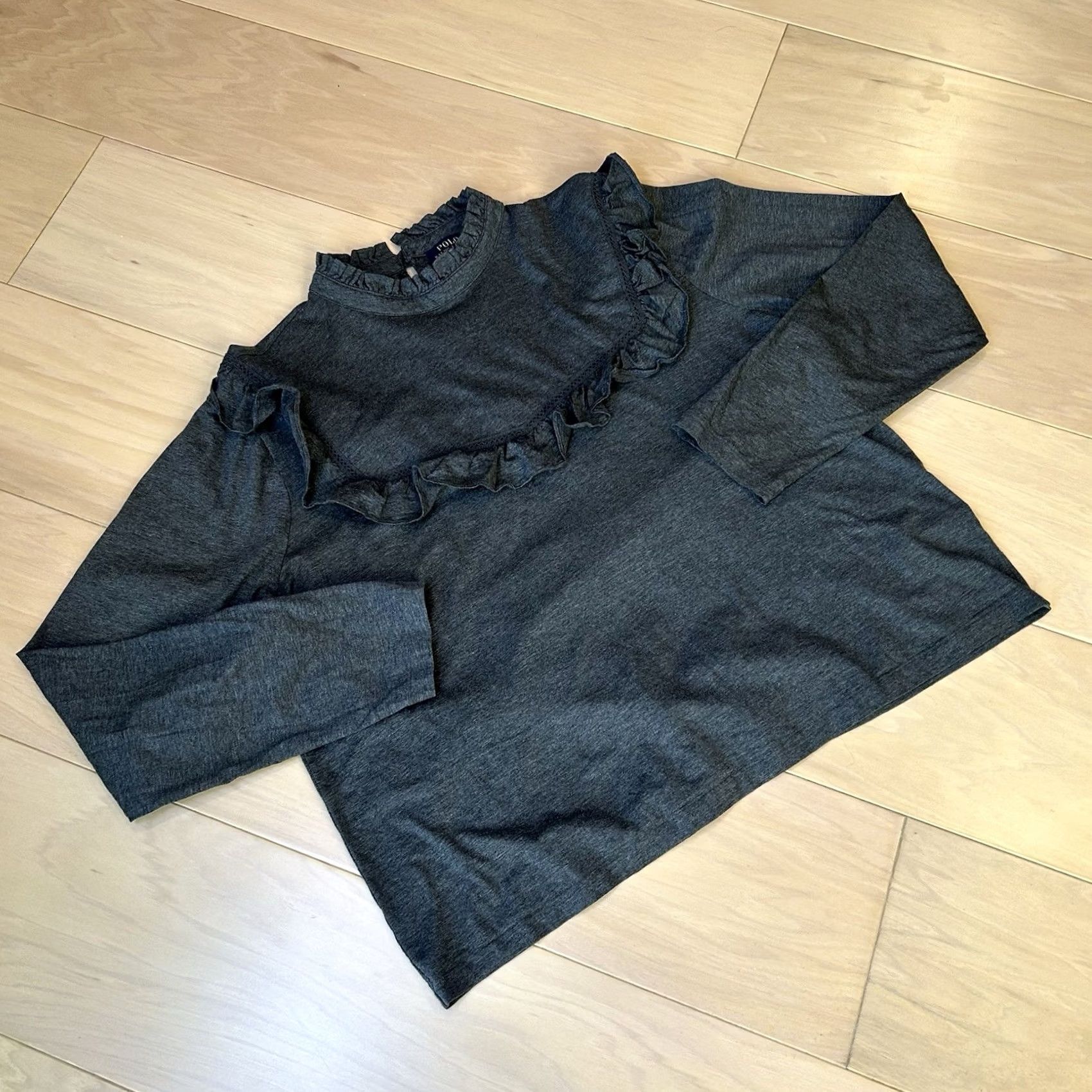 Polo Ralph Lauren VINTAGE Polo Ralph Lauren Ruffle Trim Cotton-Blend Top Long Sleeve Women’s XL Size XL / US 12-14 / IT 48-50 - 2 Thumbnail