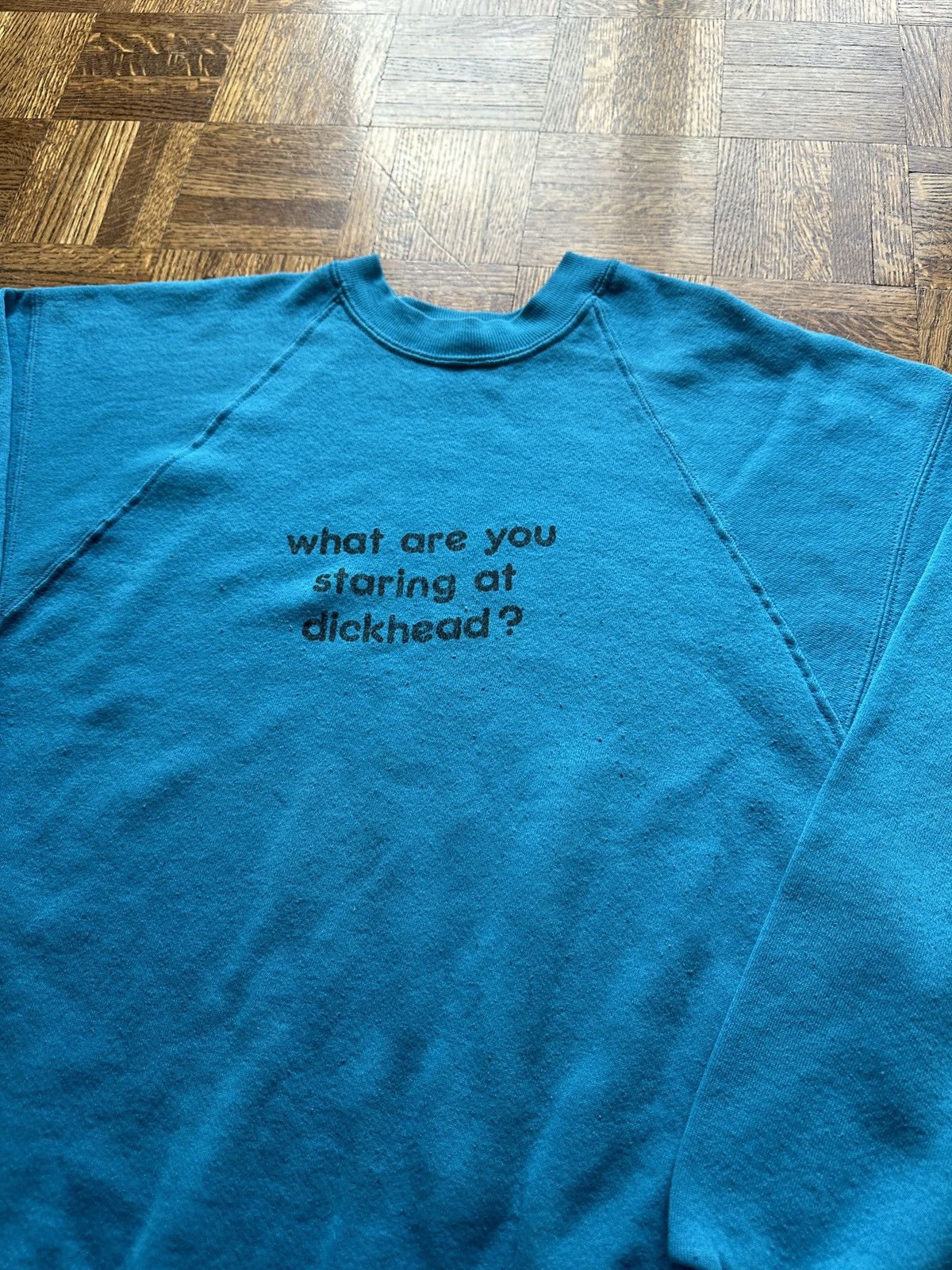 Russell Athletic Vintage 80s "What are you Staring at Dickhead" Sweatshirt Size US XL / EU 56 / 4 - 4 Thumbnail