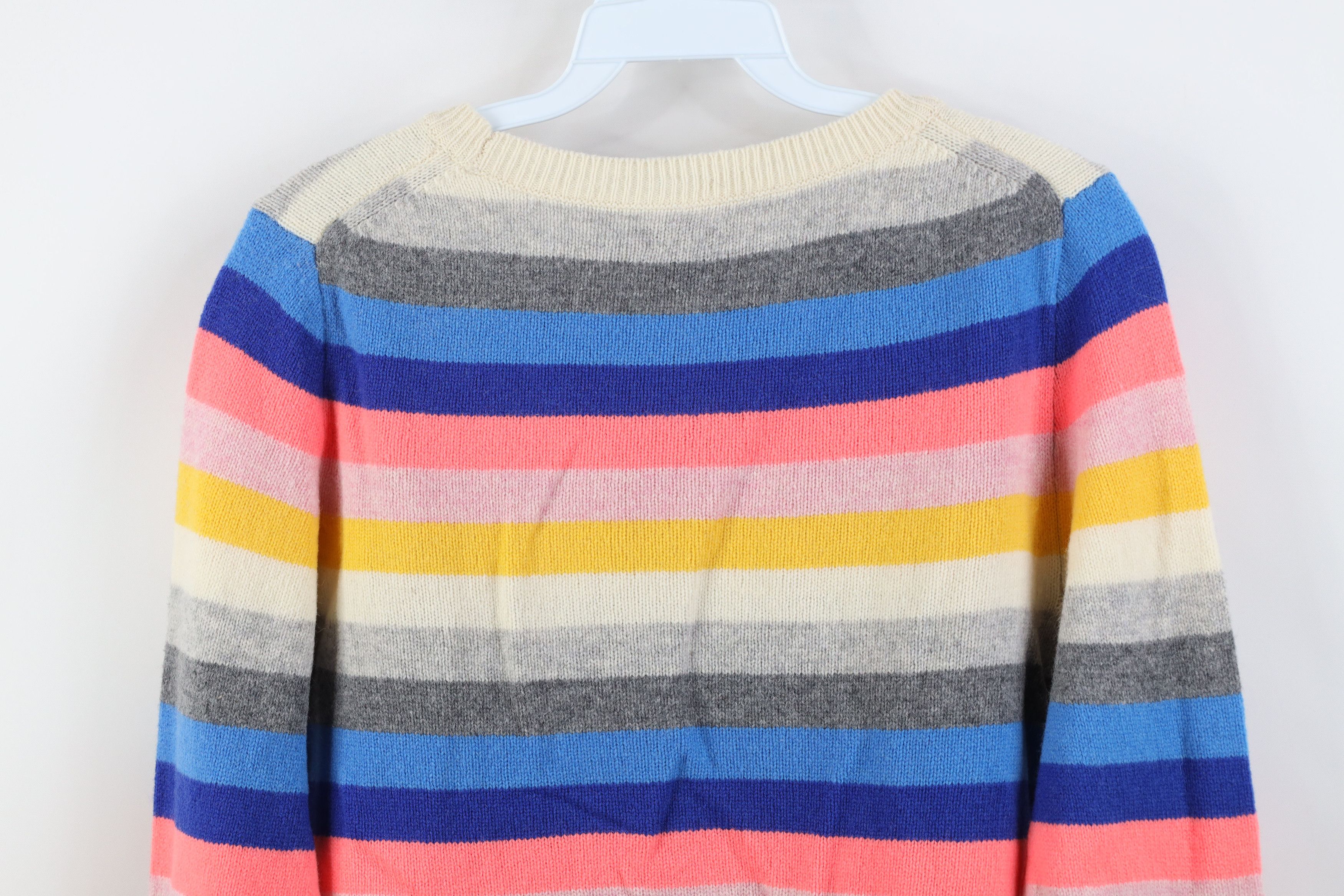J.Crew Vintage Y2K J Crew Blend Rainbow Striped Knit Sweater Size S / US 4 / IT 40 - 11 Thumbnail