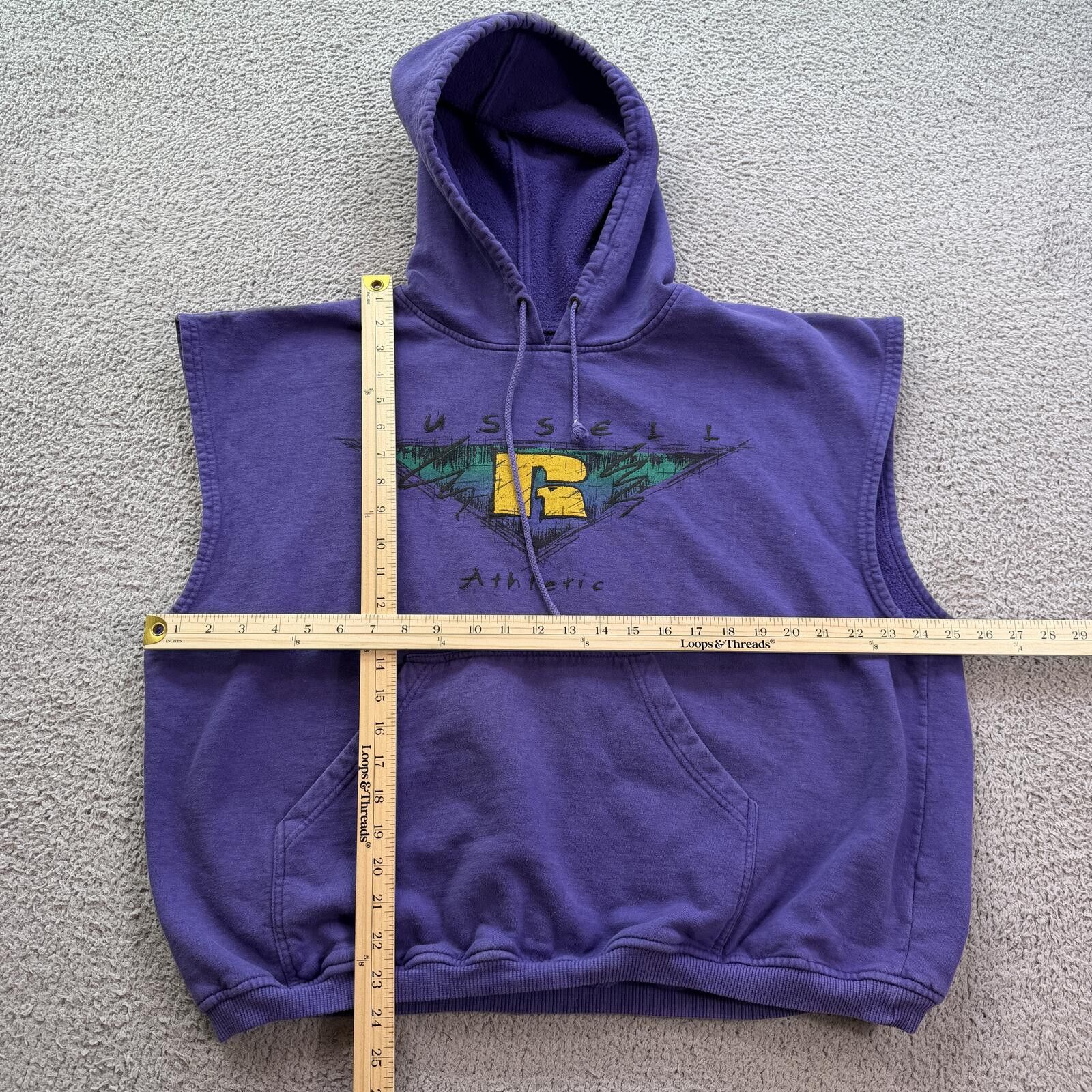Russell Athletic Vintage 90s Russell Athletic Sleeveless Hoodie Sweatshirt Size US L / EU 52-54 / 3 - 3 Thumbnail