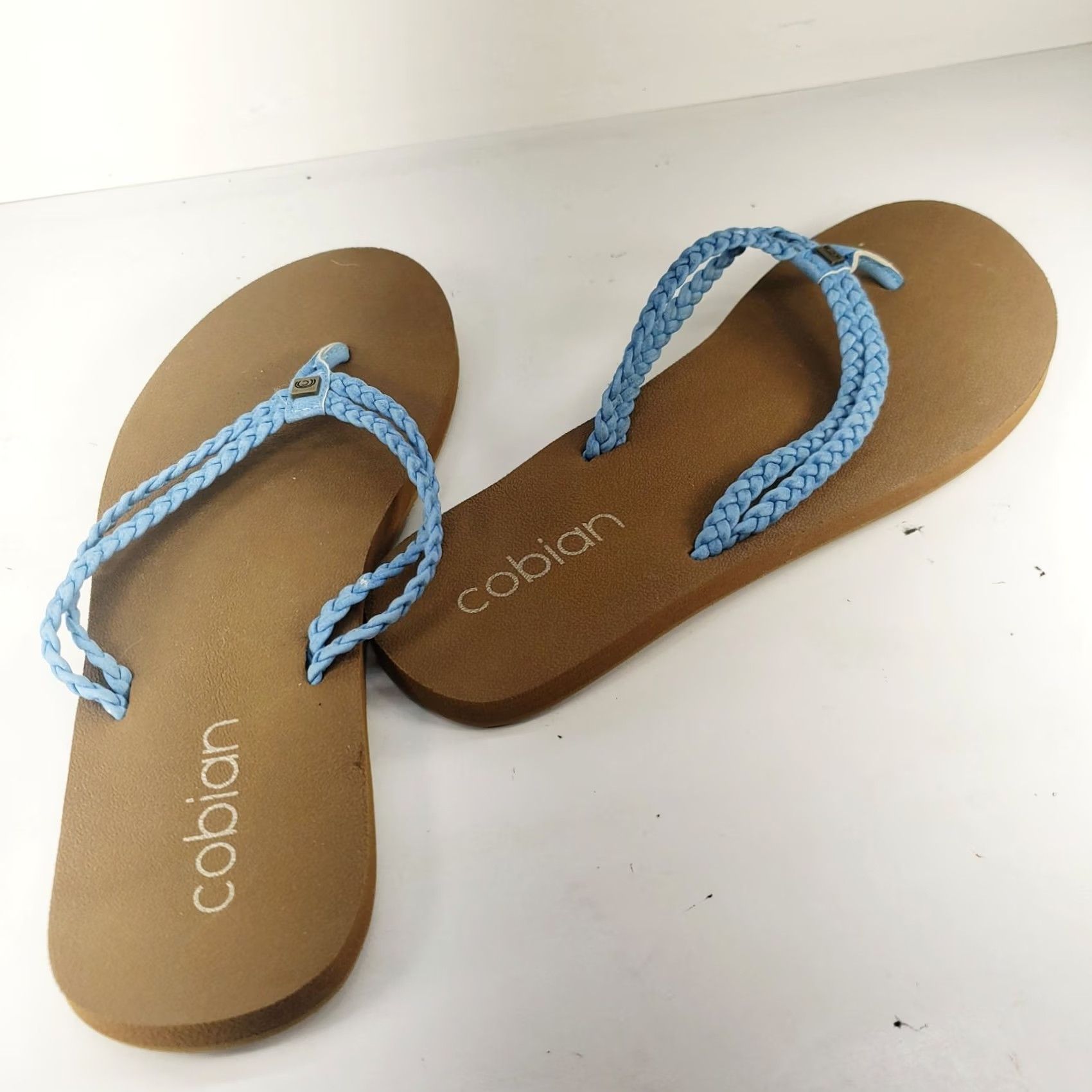 Vintage Cobian Leucadia Blue Braided Flip Flop Comfort Sandals 8-9 Womens Sandal Casual Travel Beach Bohemian Size US 8 / IT 38 - 4 Thumbnail
