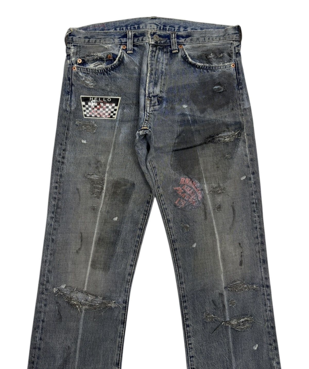 Hysteric Glamour × Japanese Brand × Undercover 🔥VINTAGE RNA MAD STYLE RIPPED DISTRESS DENIM JEANS Size US 32 / EU 48 - 5 Thumbnail