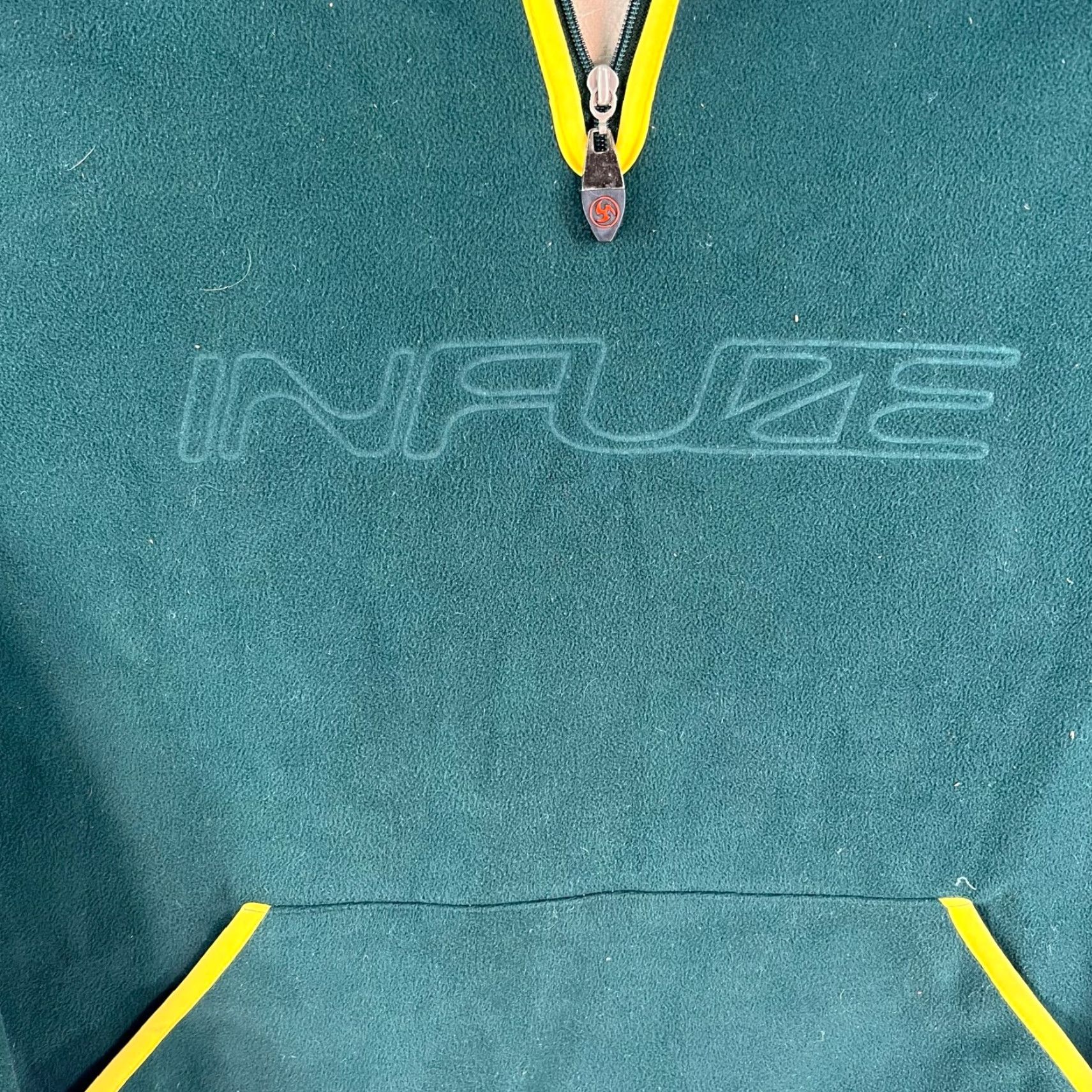 Vintage VINTAGE Infuze Hooded Jacket 1/4 Zip Fleece Green Pockets Size L Men Hoodie Pullover Size US L / EU 52-54 / 3 - 3 Thumbnail