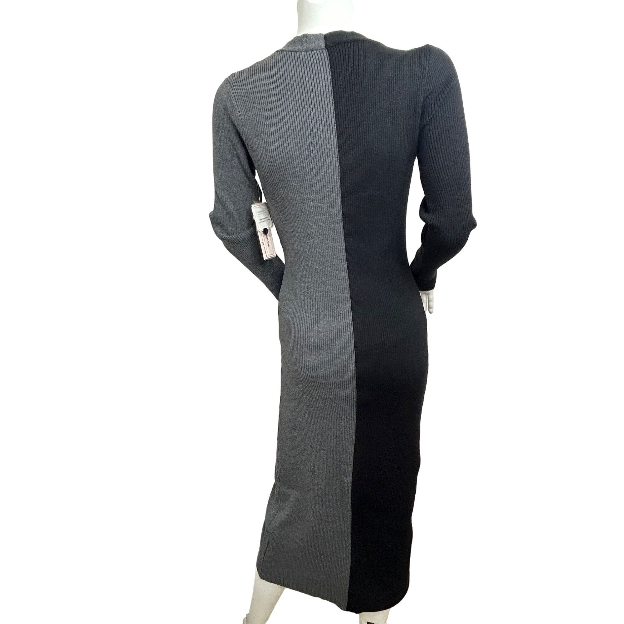 Nanette Lepore Nanette Lepore Sweater Dress S Black Grey Midi Ribbed Long S Size S / US 4 / IT 40 - 4 Thumbnail