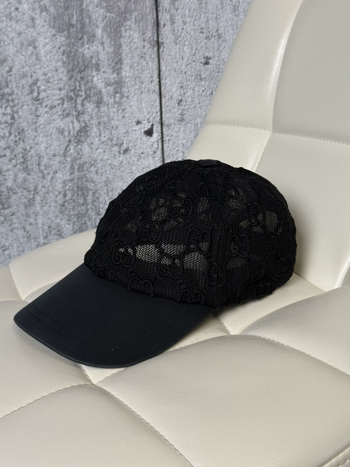 Gucci Gucci GG Monogram Mesh Baseball Cap Hat Black Adjustable Size ONE SIZE - 3 Thumbnail