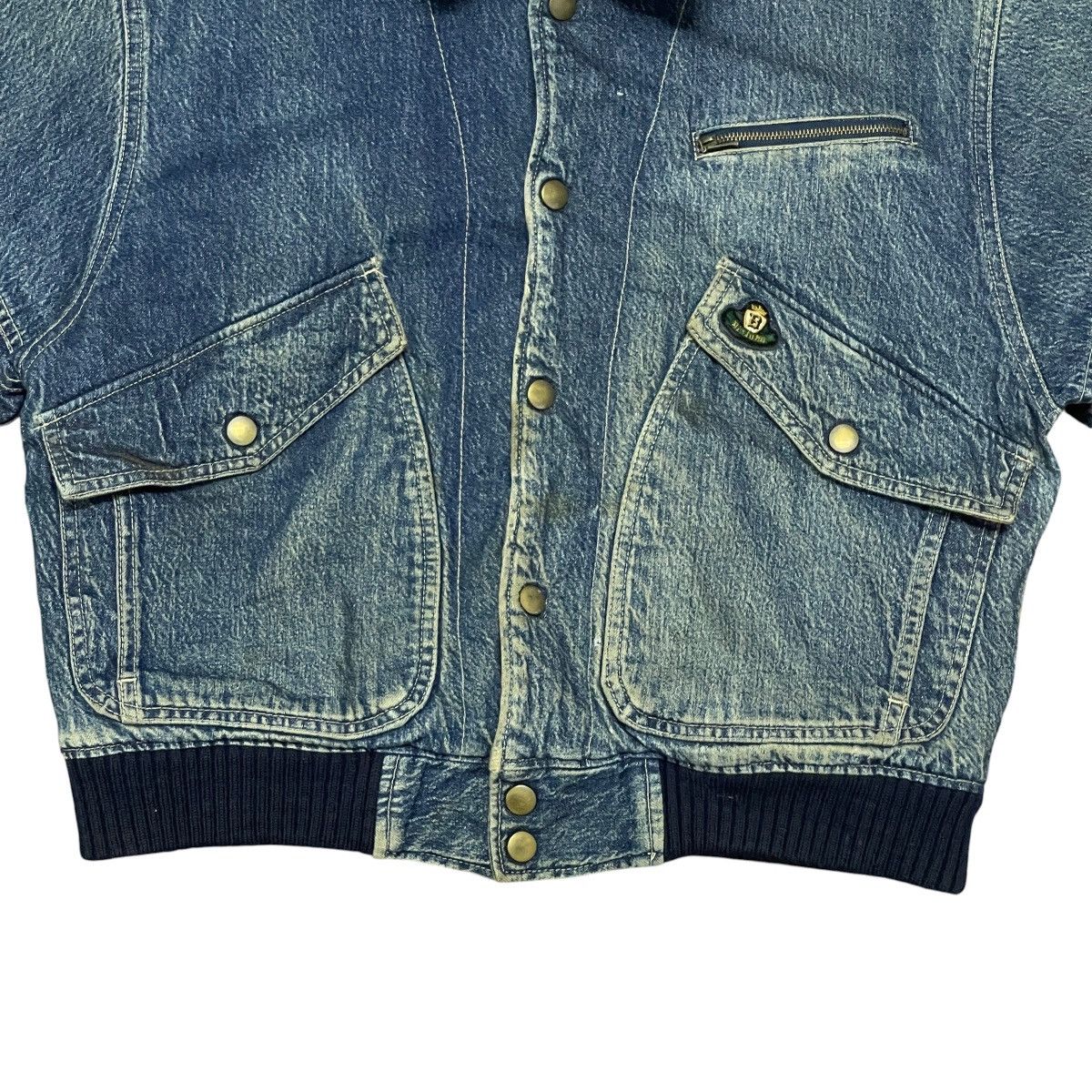 Big John Vintage 90s Big John Utility Denim Bomber Jacket Boxy Fit Size US L / EU 52-54 / 3 - 9 Thumbnail