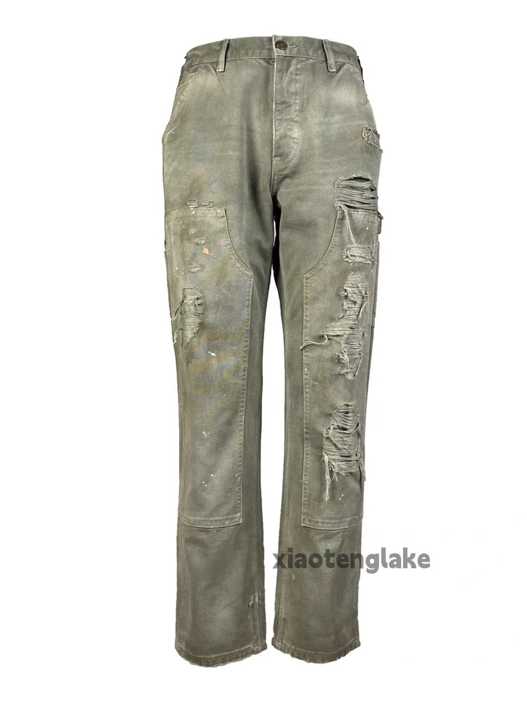 Designer × Japanese Brand × Vintage washed faded carpenter cargo workwear stain jeans Size US 34 / EU 50 - 1 Thumbnail