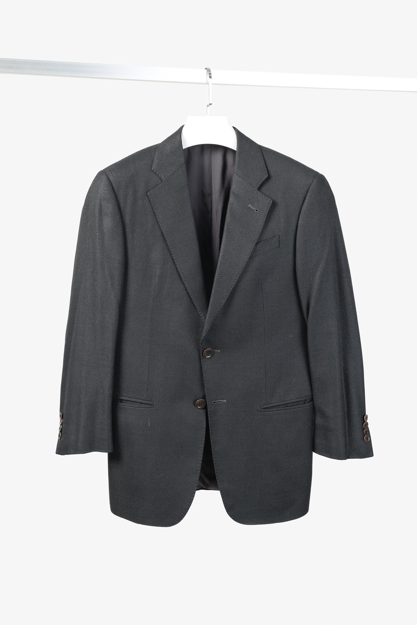 Armani Collezioni Armani Collezioni Grey Micro-Dot Tailored Blazer Size 36R - 1 Thumbnail