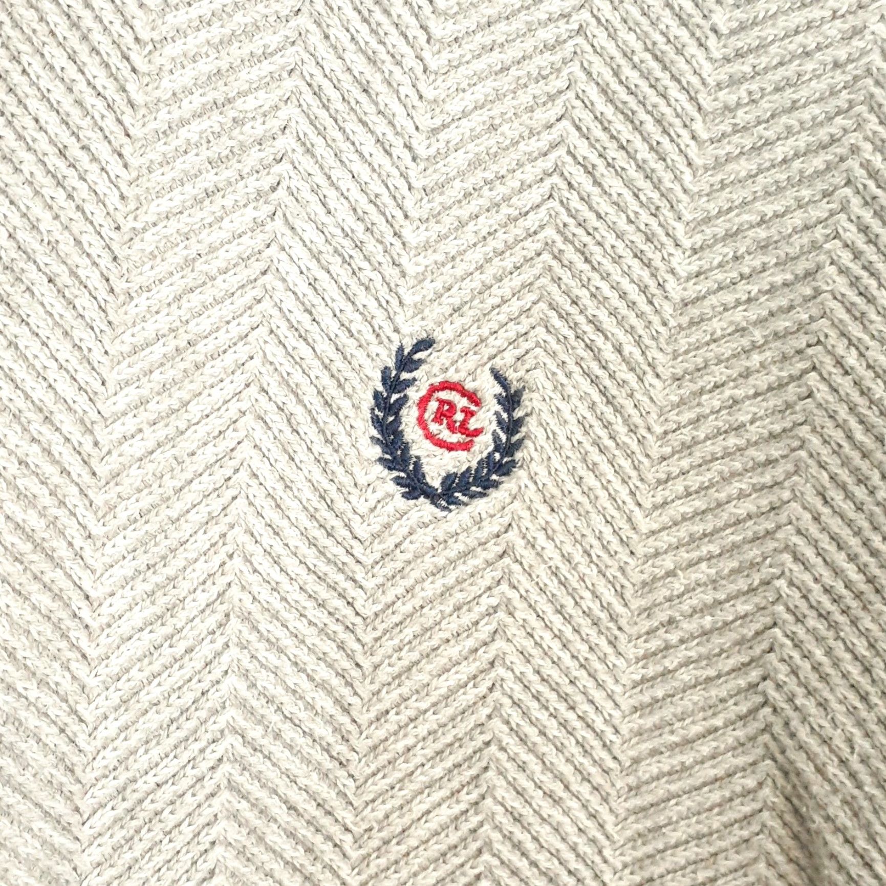 Ralph Lauren VINTAGE Chaps Ralph Lauren Hand Framed Herringbone Fisherman Sweater Mens XL Beige Cotton Knit Round Neck Long Sleeve Pullover Casual MENS Size US XL / EU 56 / 4 - 4 Thumbnail