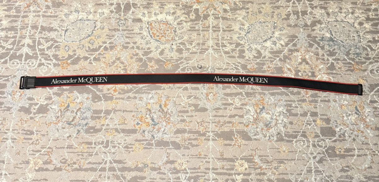 Alexander McQueen Alexander McQueen Logo Print Fabric Belt Size 42 - 3 Thumbnail