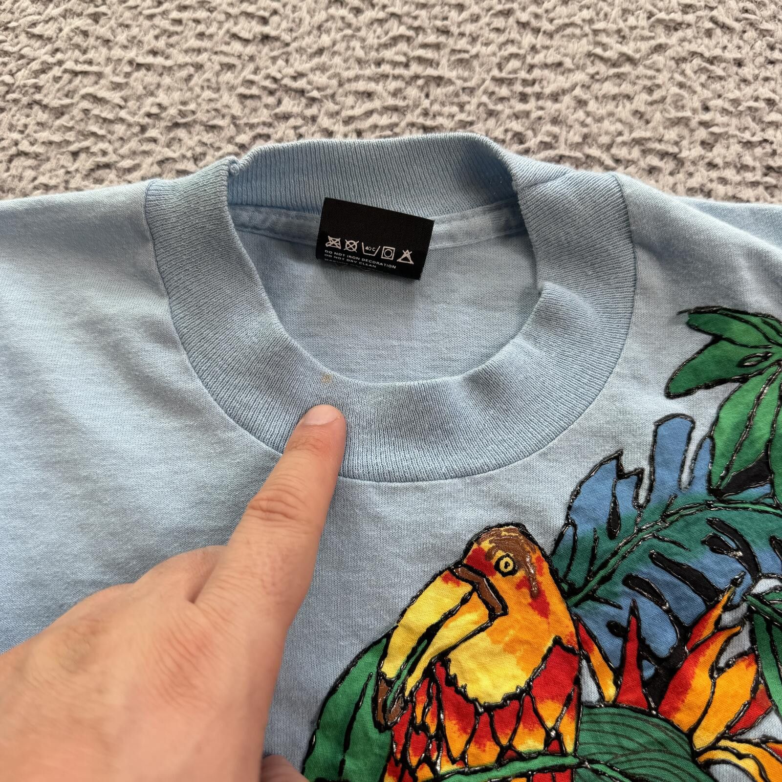 Other Vintage 80s Tropical Toucan Art T Shirt USA Hand Painted XS Size US XS / EU 42 / 0 - 7 Thumbnail