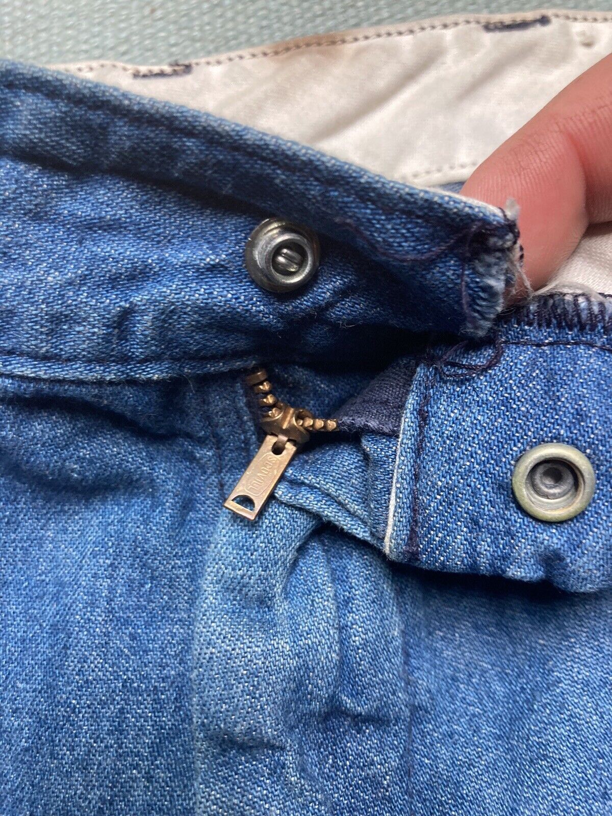 Vintage 70s wrangler bell bottom jeans elephant flare hippie 30x28 Size 30" / US 8 / IT 44 - 8 Thumbnail