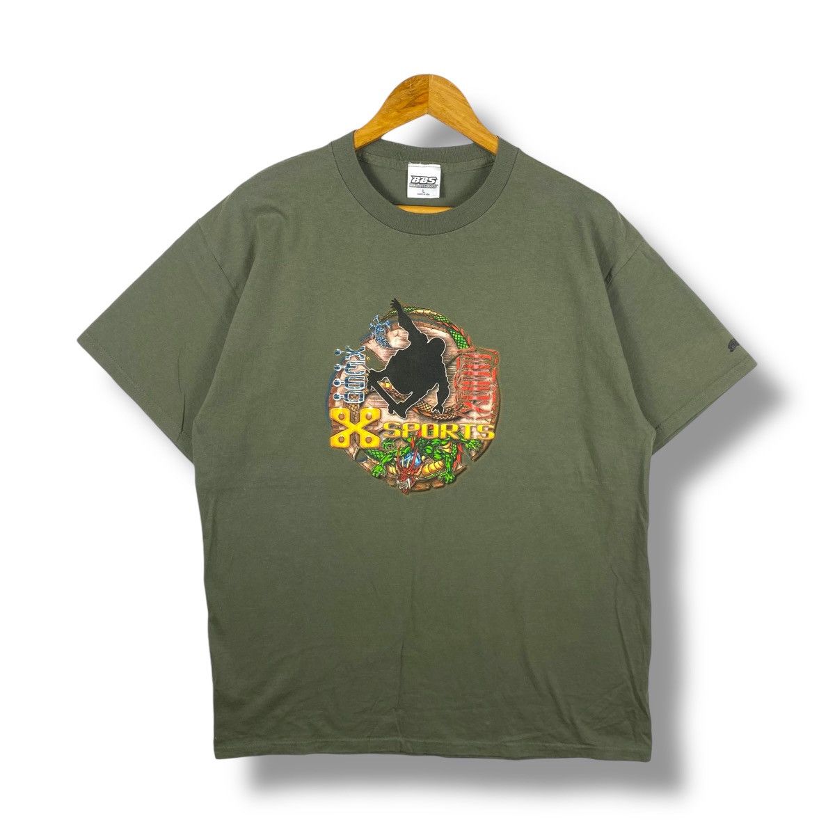 Vintage Vintage 90s BBS Big Ball Sports X-Sports Dragon Graphic Tee Size US L / EU 52-54 / 3 - 1 Thumbnail