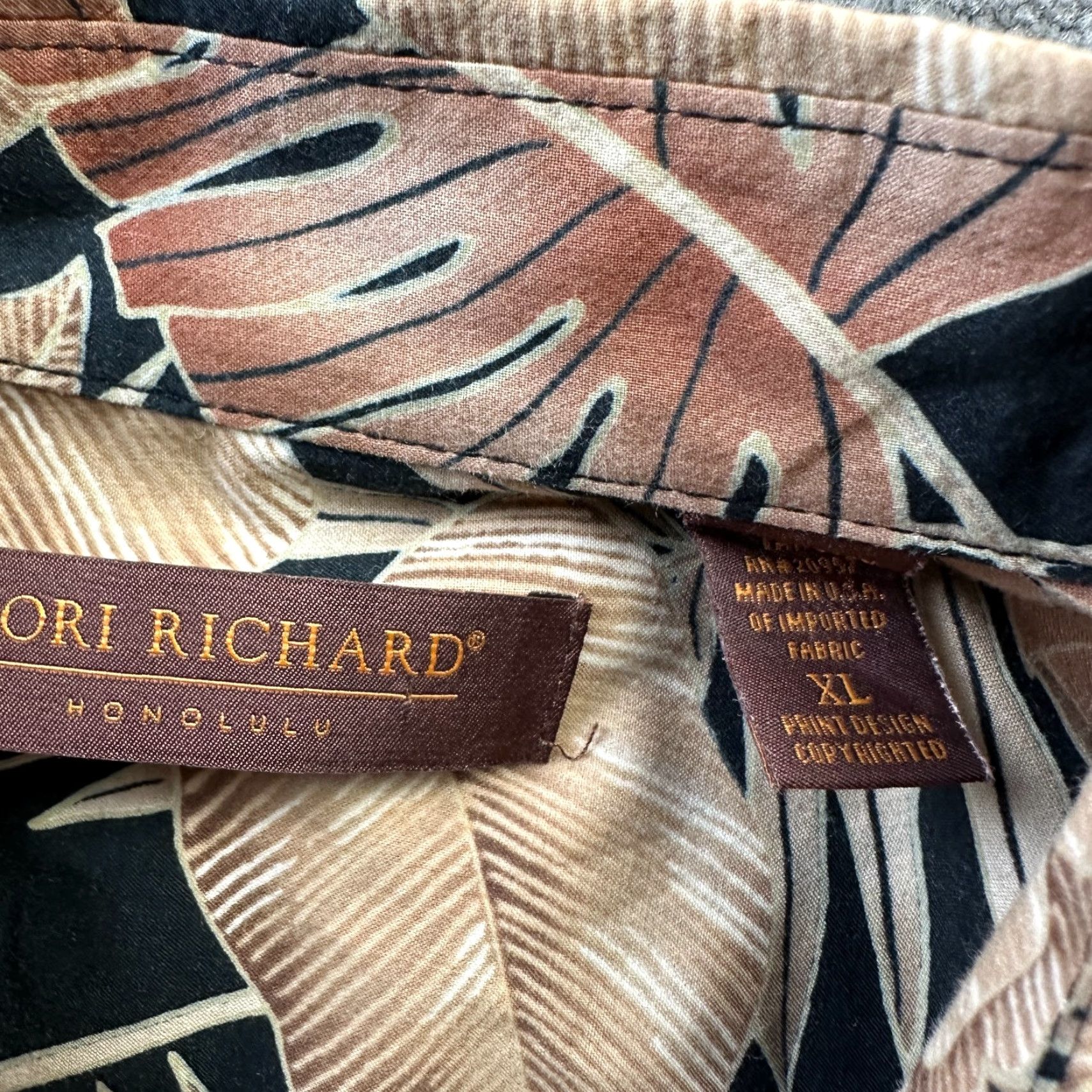 Tori Richard Tori Richard Shirt XL Mens Brown Palm Hawaiian Button Up Size US XL / EU 56 / 4 - 6 Thumbnail