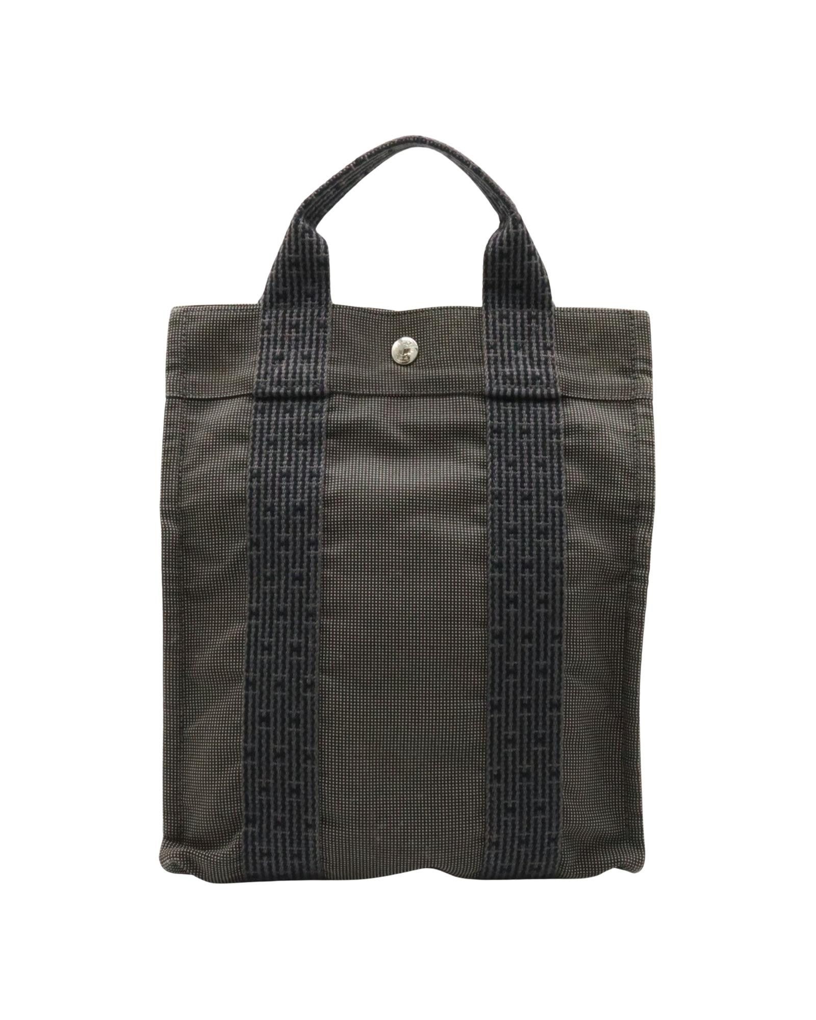 image of Hermes Gray Canvas Backpack in Grey, Women's