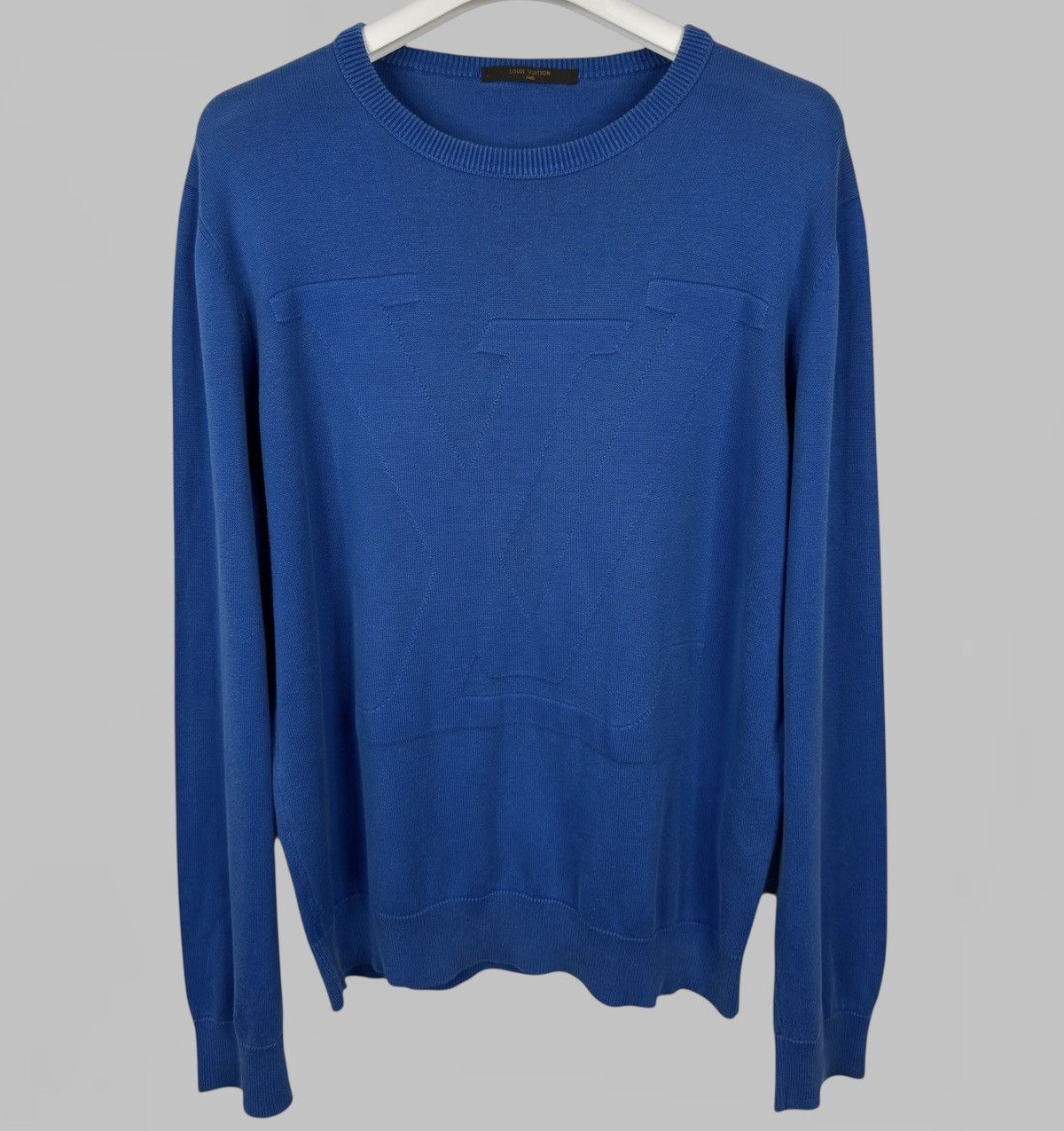 Louis Vuitton LOUIS VUITTON BLUE SPELLOUT SWEATER SIZE L Size US L / EU 52-54 / 3 - 2 Thumbnail
