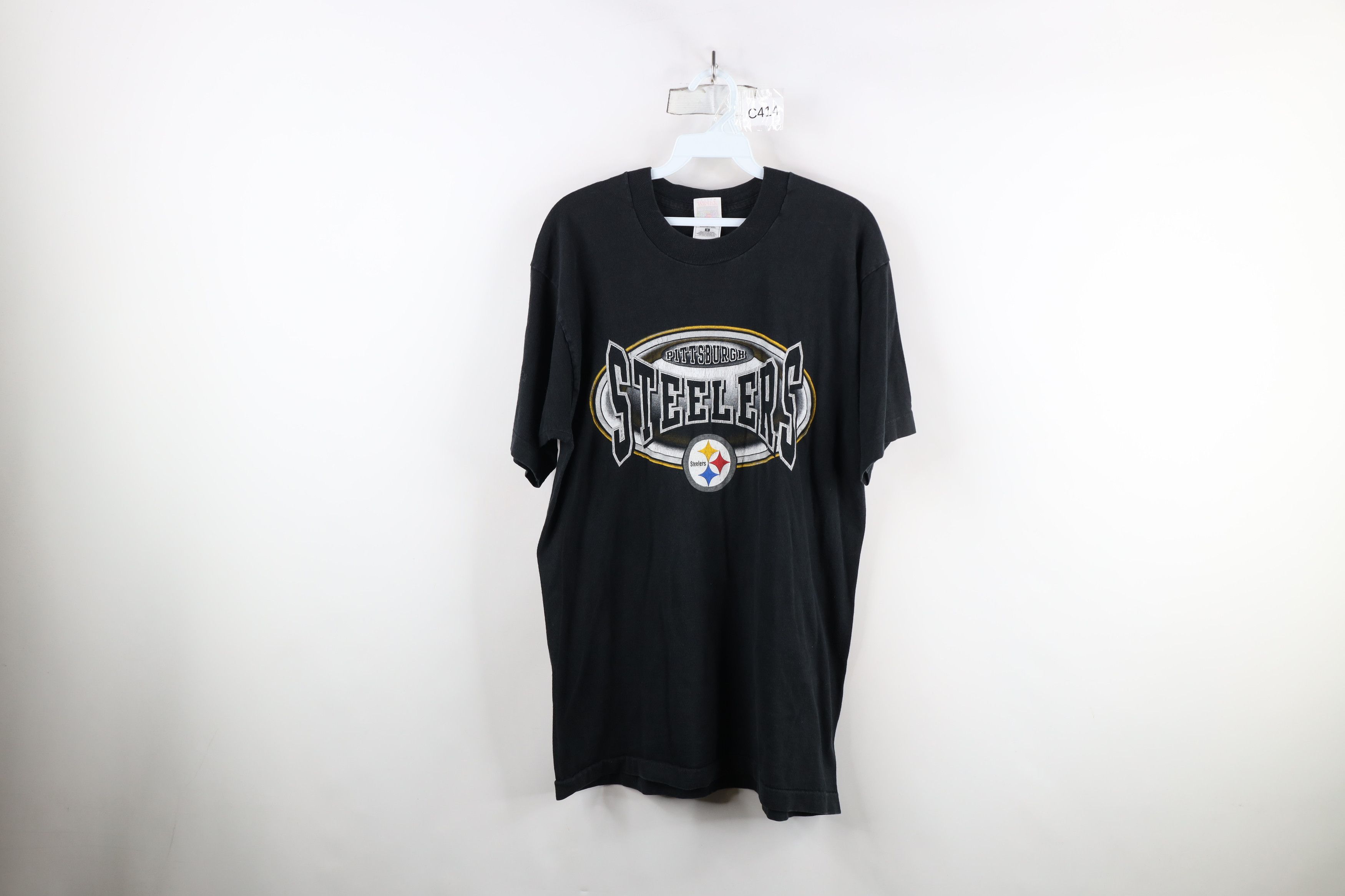 Vintage Vintage 90s Spell Out Pittsburgh Steelers Football T-Shirt Size US L / EU 52-54 / 3 - 1 Thumbnail