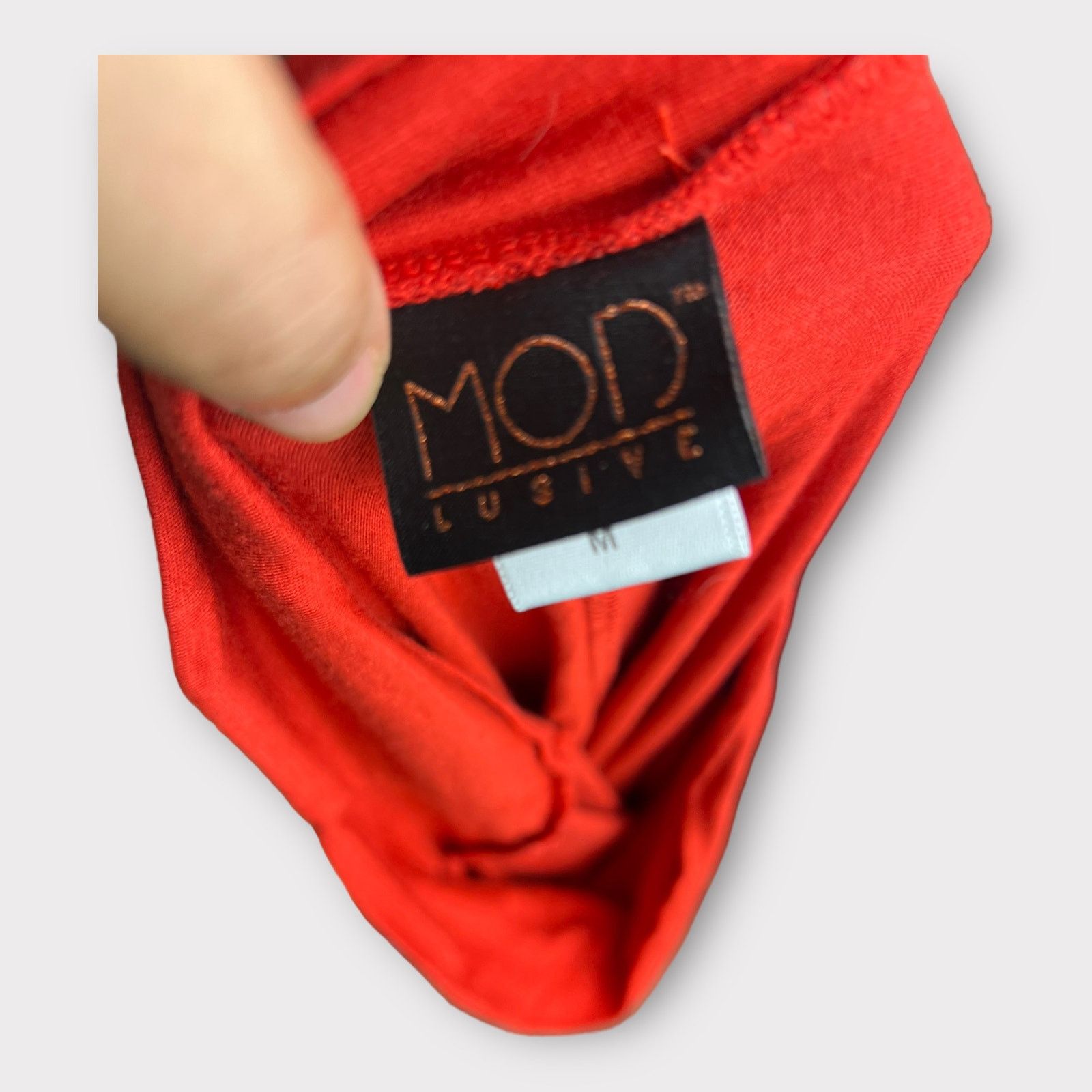 Nordstrom Mod Lusive | Fold-Over Hi-Low Midi Skirt Orange | Medium Size 30" / US 8 / IT 44 - 7 Thumbnail