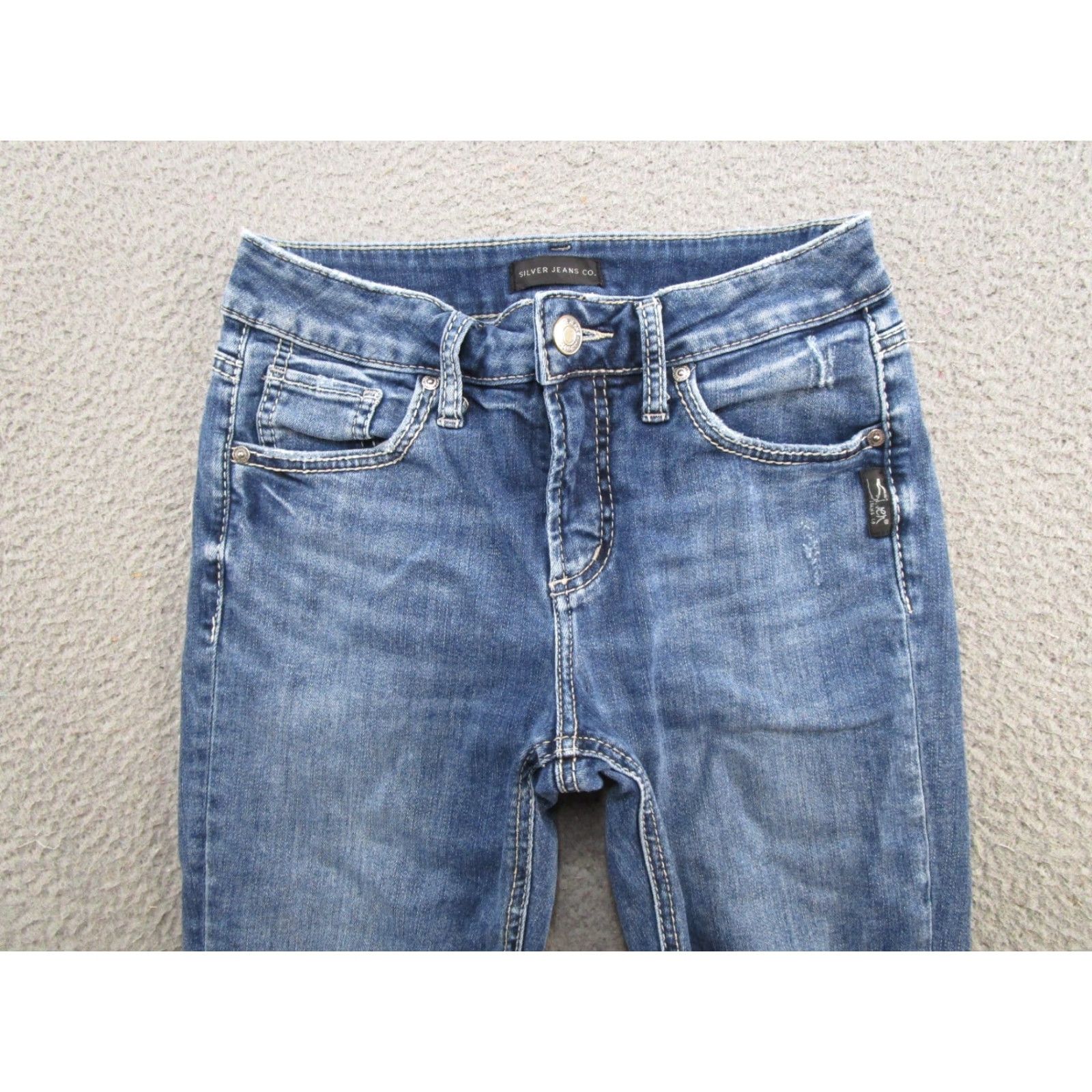 Silver Jeans Co. Silver Jeans Co Avery Skinny Blue Denim Jeans Size 29 Women Stretch 5-Pocket Size 29" - 3 Thumbnail
