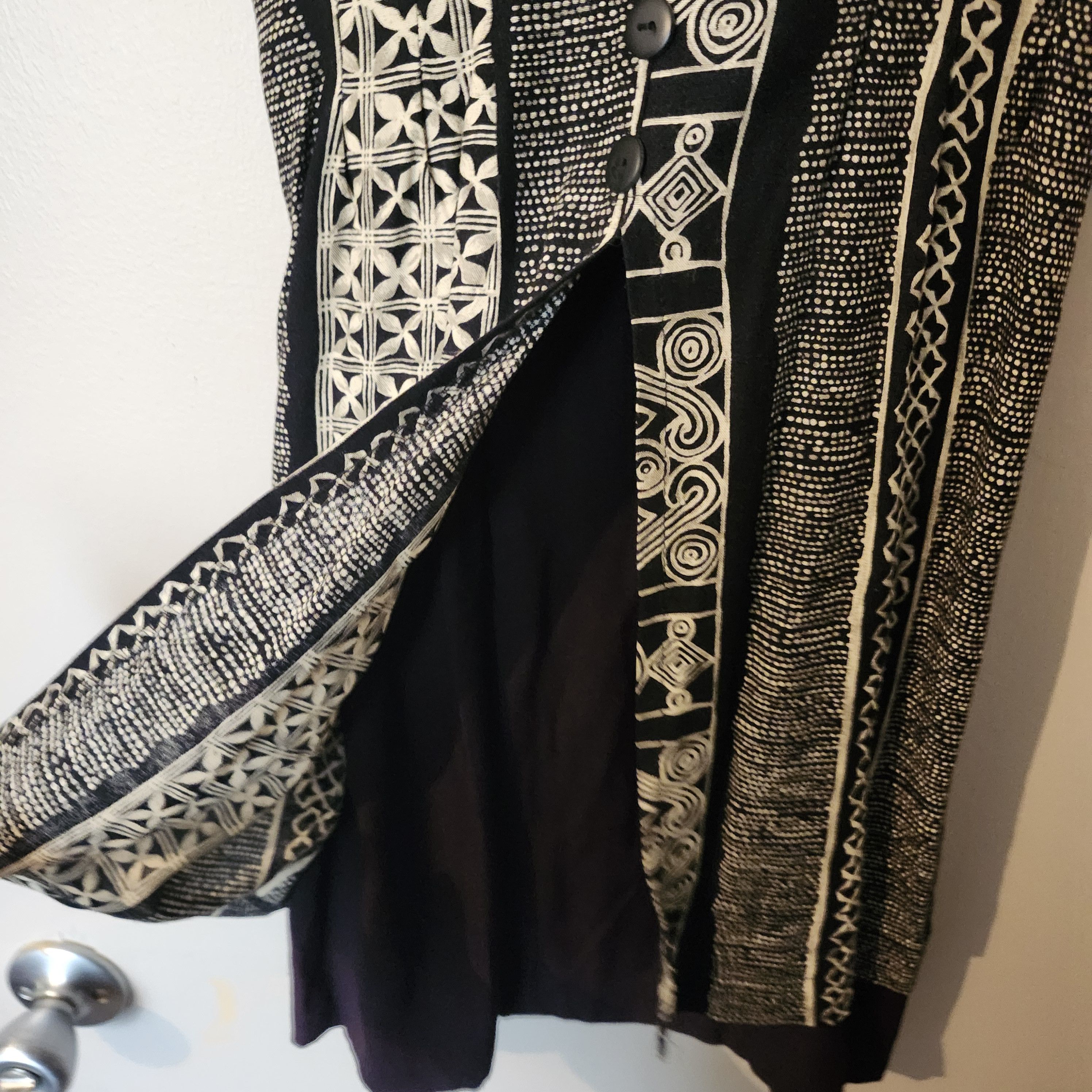 Other Marnie West Size 6 Black Cream Geometric Short Dress Vintage Size M / US 6-8 / IT 42-44 - 8 Thumbnail