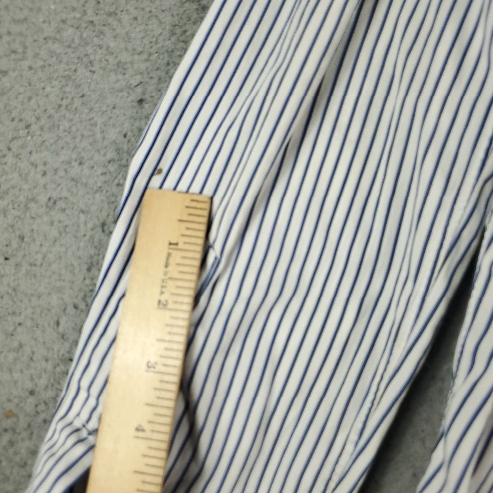 Ralph Lauren VINTAGE Ralph Lauren Dress Shirt Mens 15.5 Long Sleeve Blue White Striped Button-Down Business Casual Formal Size 40R - 7 Thumbnail