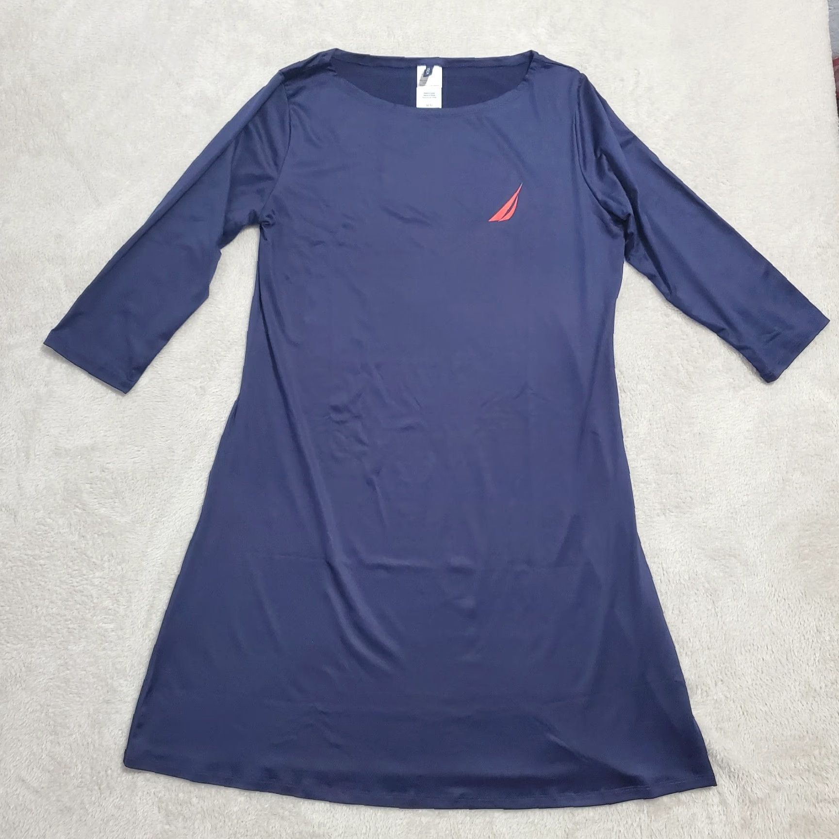 Nautica Nautica Womens Active Dress M Blue Swim Cover Up Stretch 3/4 Sleeve Athleisure Size M / US 6-8 / IT 42-44 - 3 Thumbnail