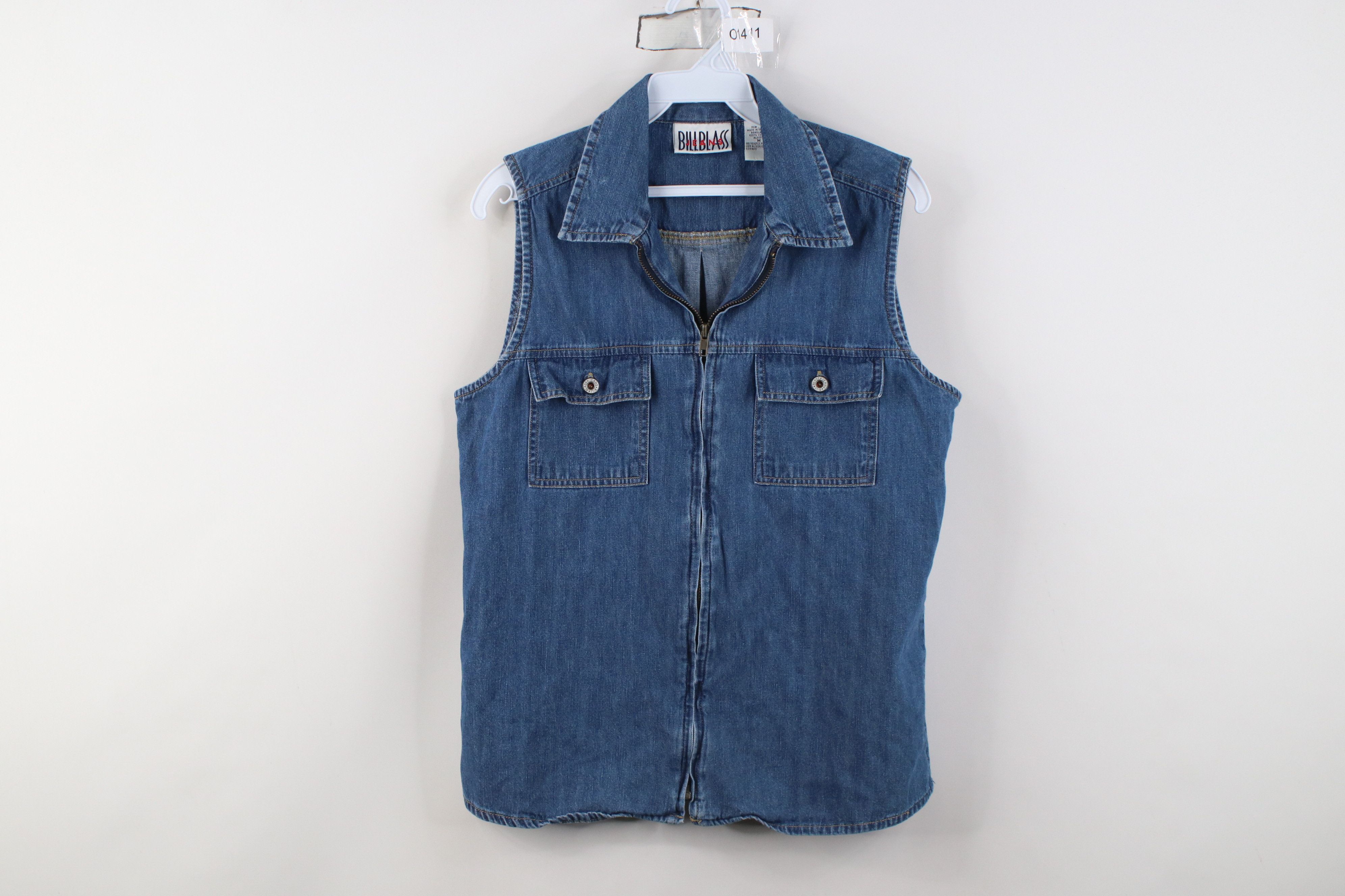 Vintage Vintage 90s Babydoll Full Zip Denim Jean Vest Jacket Size M / US 6-8 / IT 42-44 - 1 Thumbnail